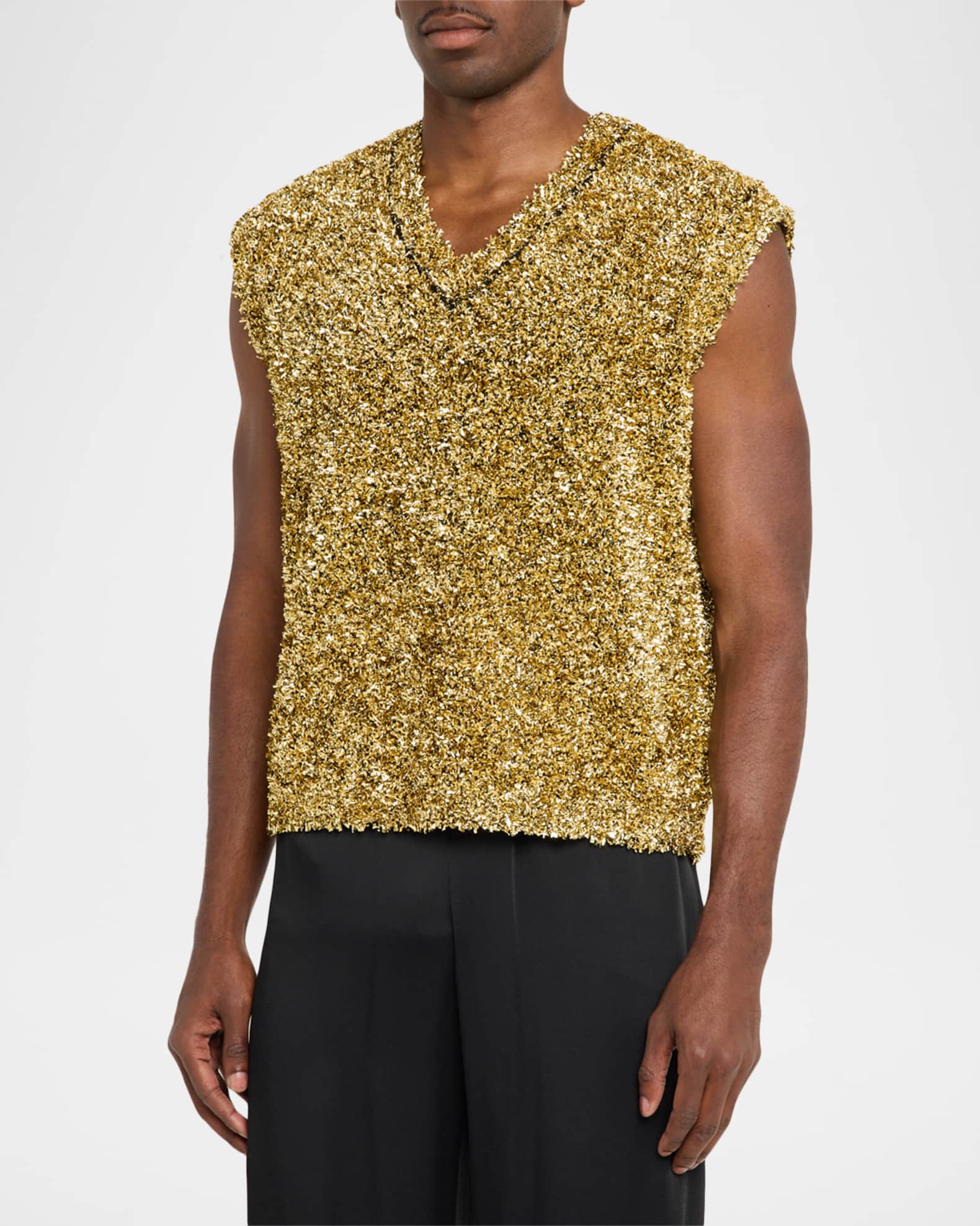 ZANKOV Men's Alain Sleeveless Metallic Sweater | Neiman Marcus