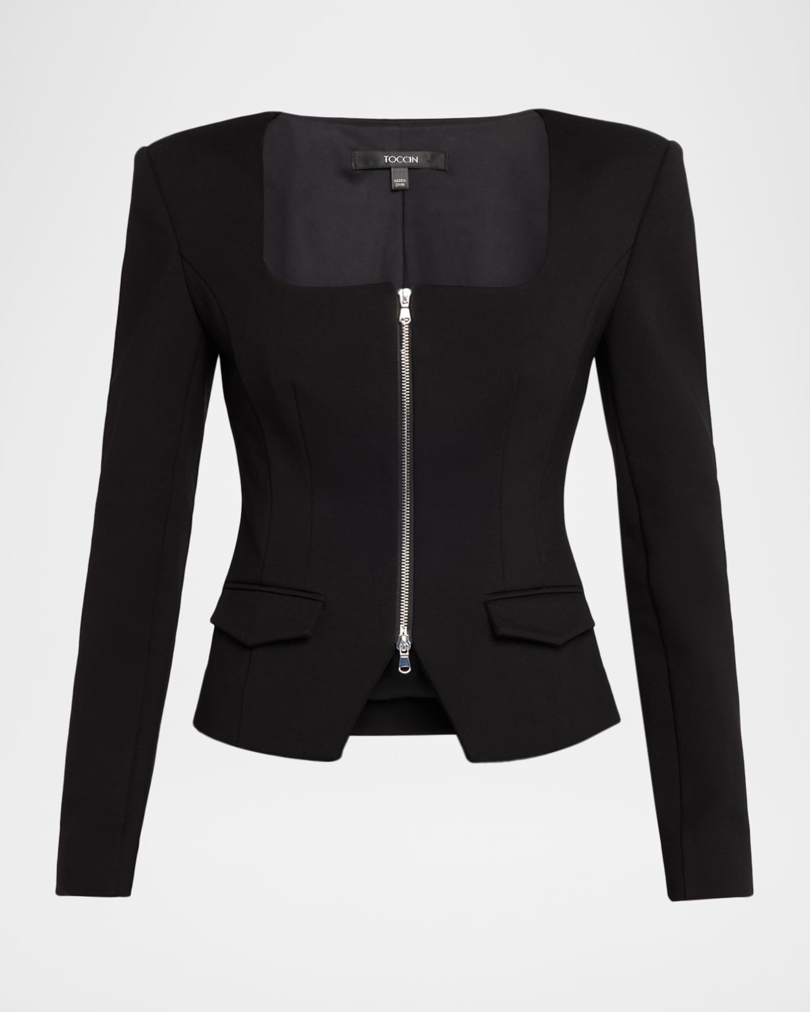 Toccin Koda Zip Long-Sleeve Top | Neiman Marcus