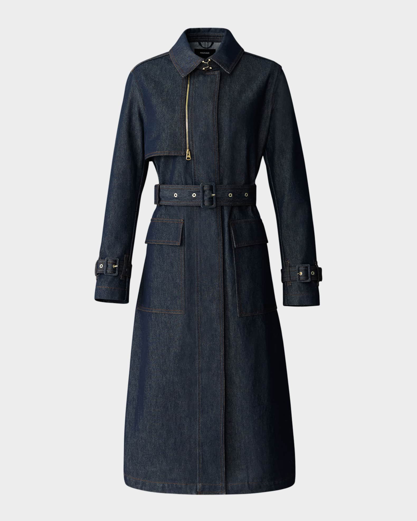 Mackage India Belted Denim Trench Coat Neiman Marcus — free download