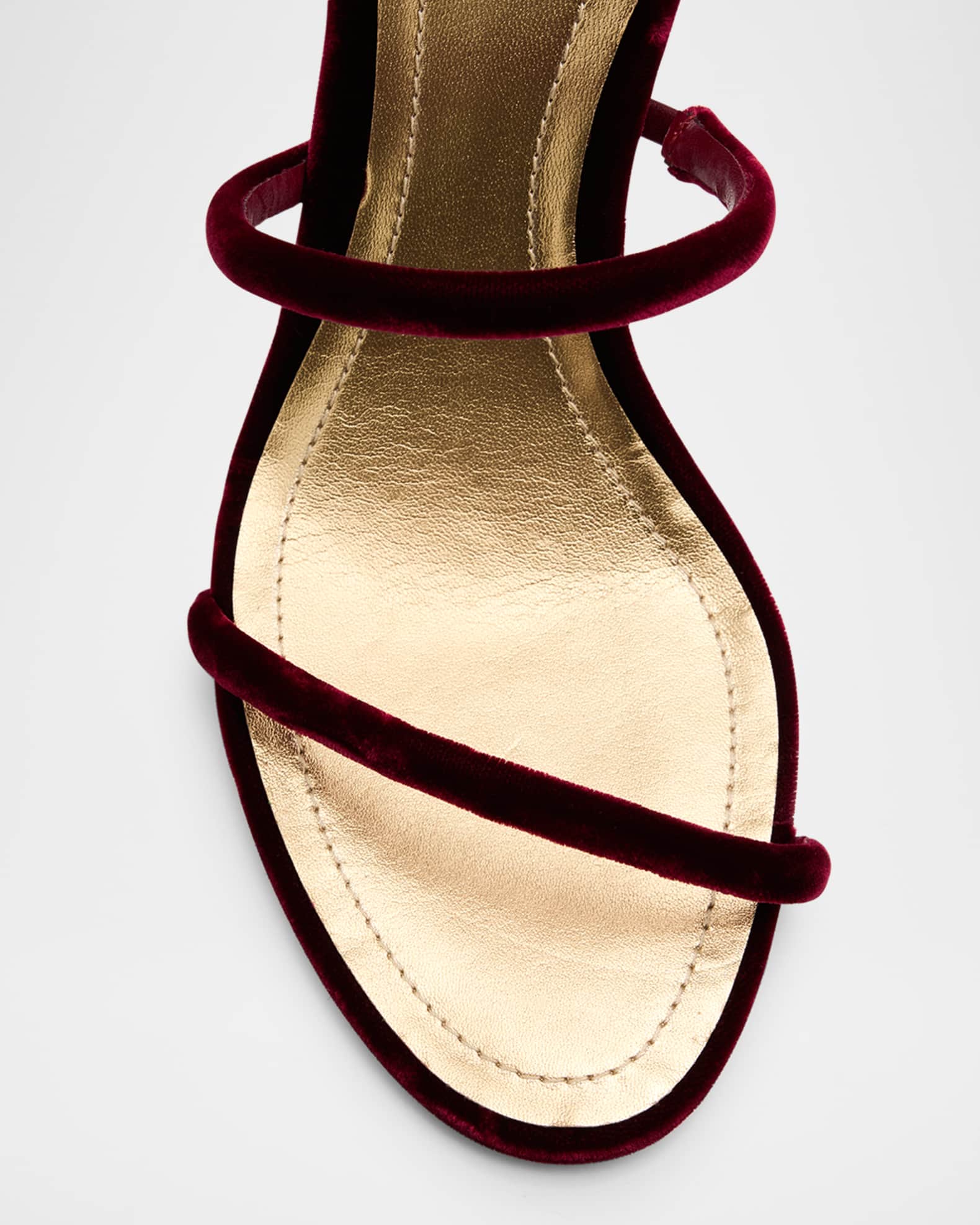 Rene Caovilla Cle Snake Spiral-Wrap Velvet Sandals | Neiman