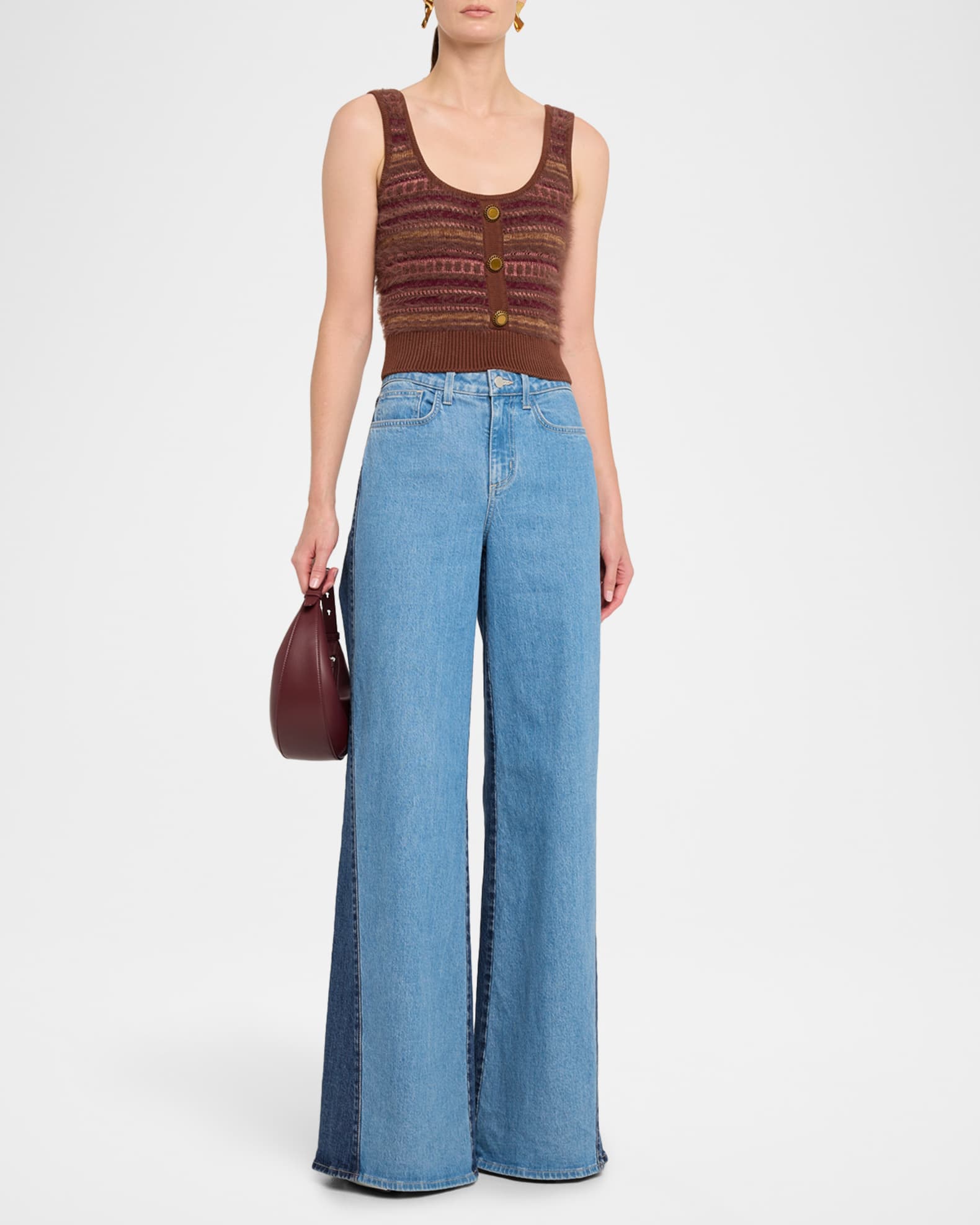 Galene Mixed-Stitch Sweater Tank Top
