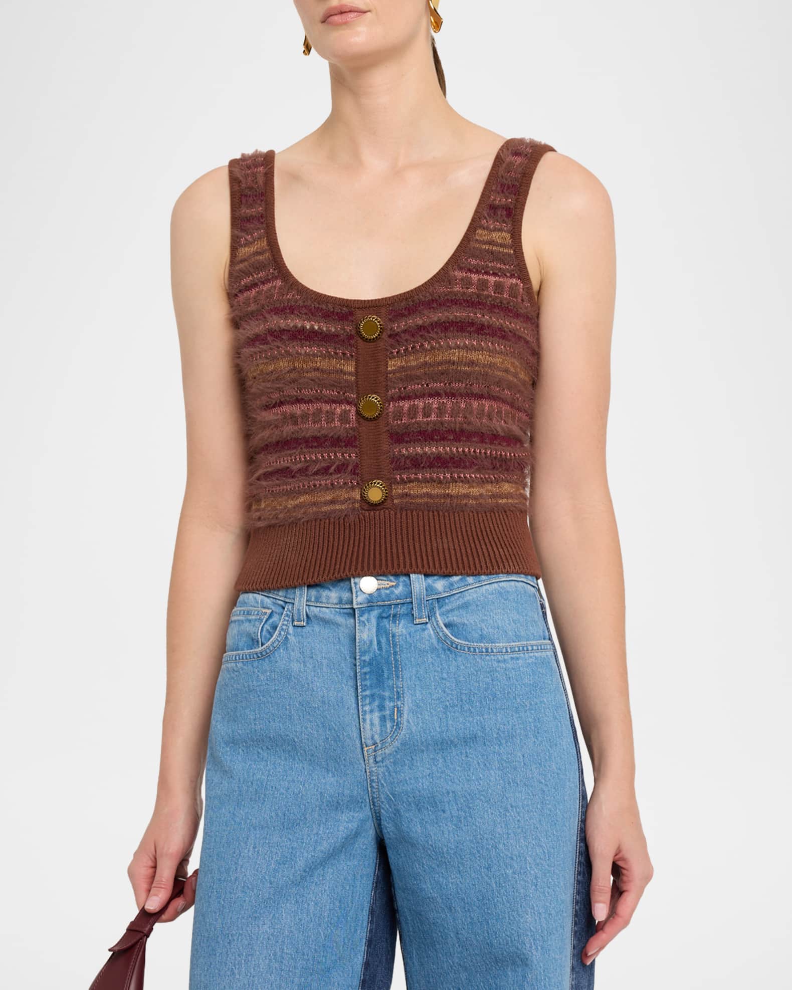 Galene Mixed-Stitch Sweater Tank Top