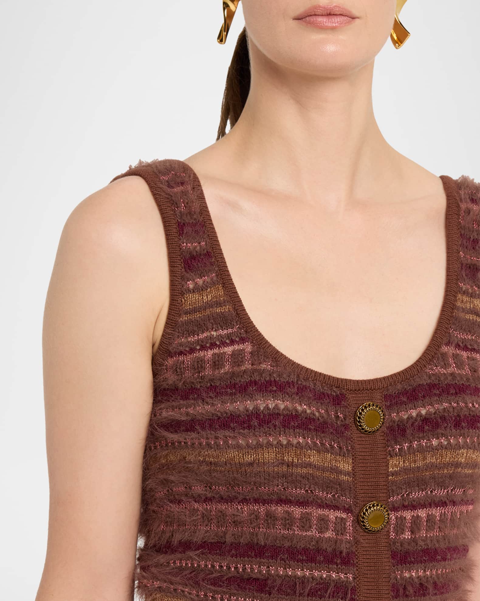 Galene Mixed-Stitch Sweater Tank Top