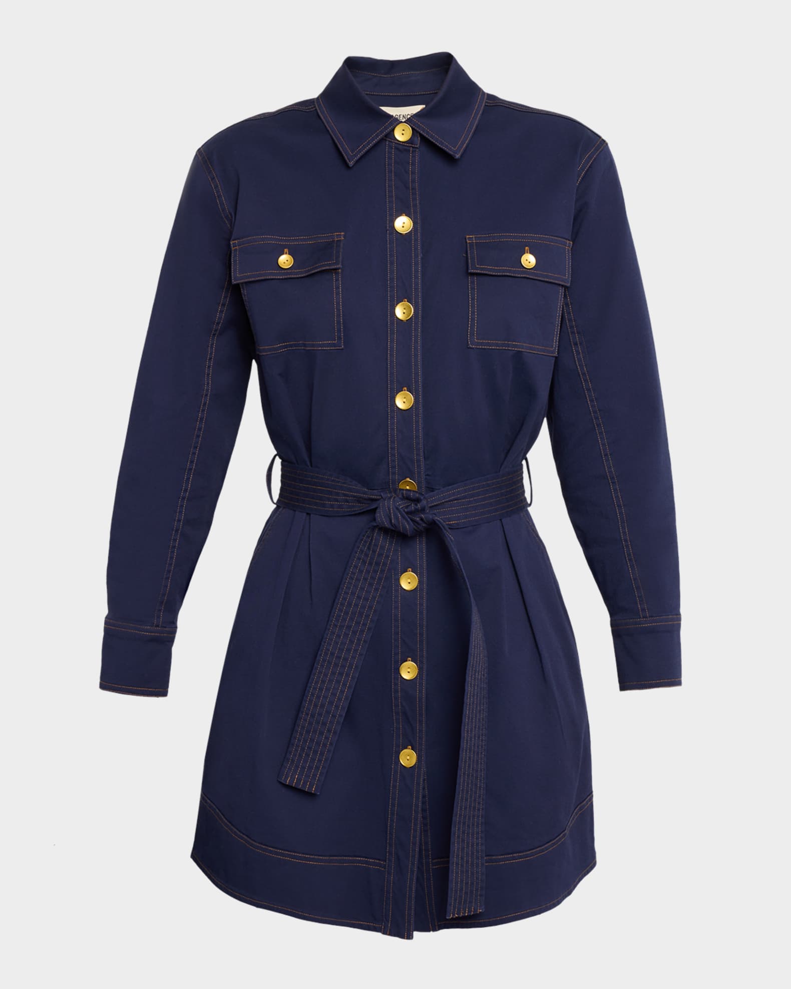 Velma Belted Mini Shirtdress 0