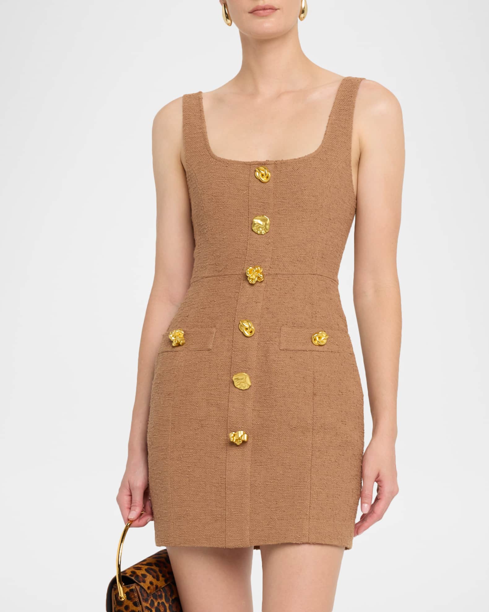 L'Agence Wiley Sleeveless Button-Front Mini Dress | Neiman