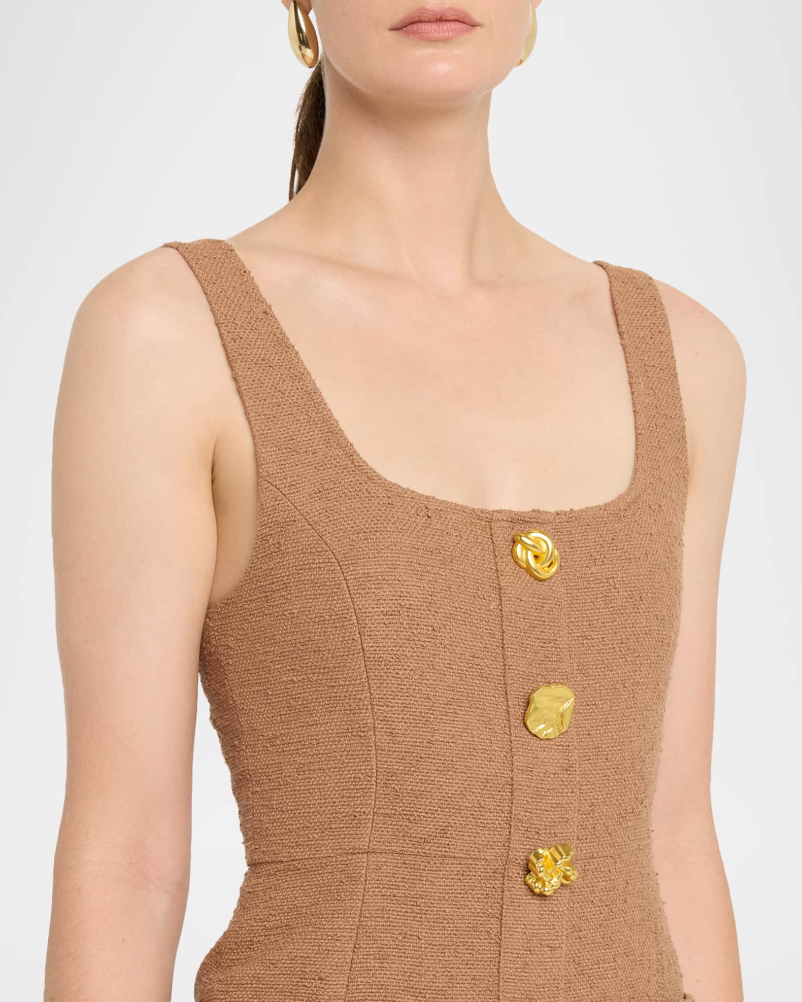 L'Agence Wiley Sleeveless Button-Front Mini Dress | Neiman