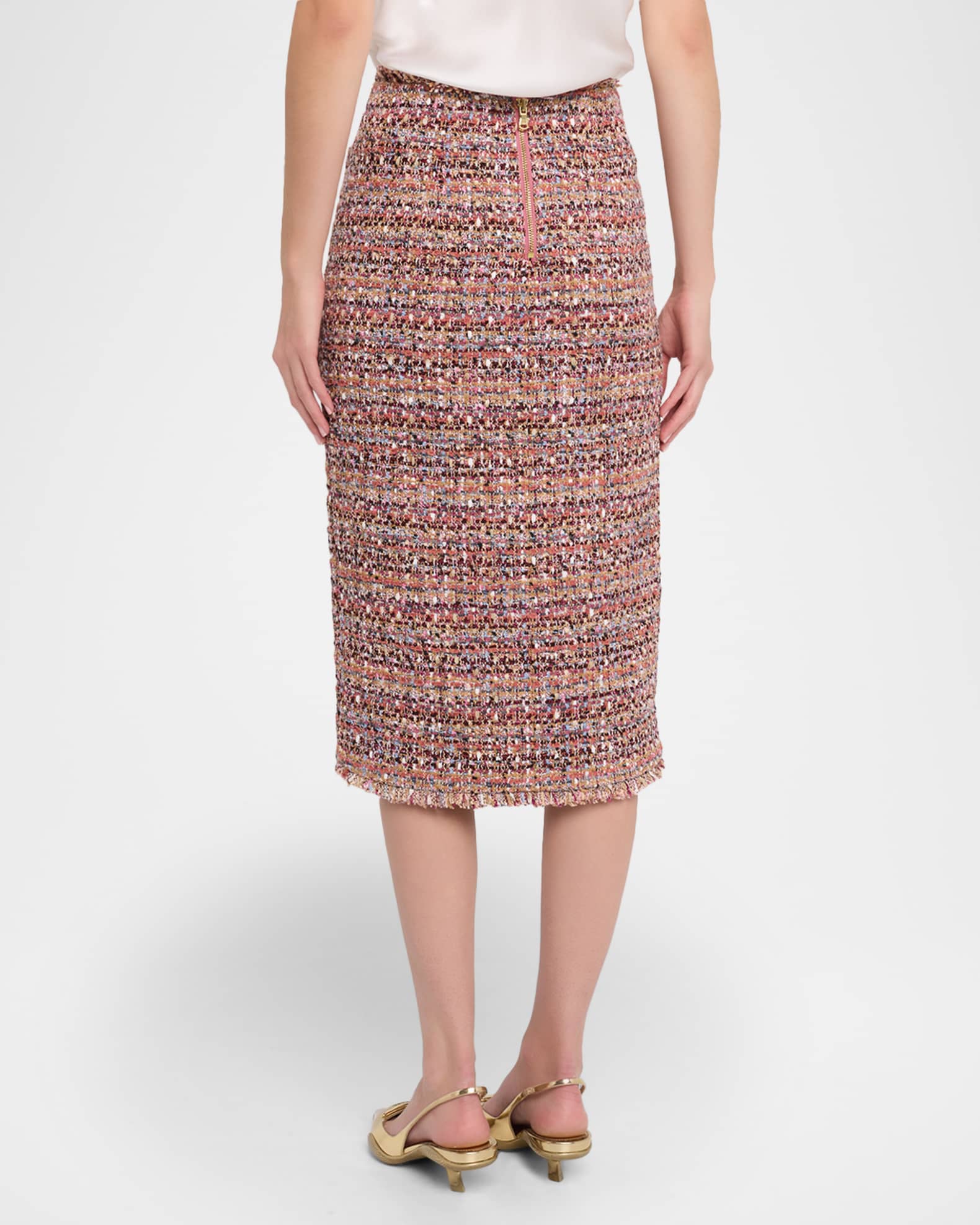 L'Agence Tai Tweed Midi Skirt | Neiman Marcus