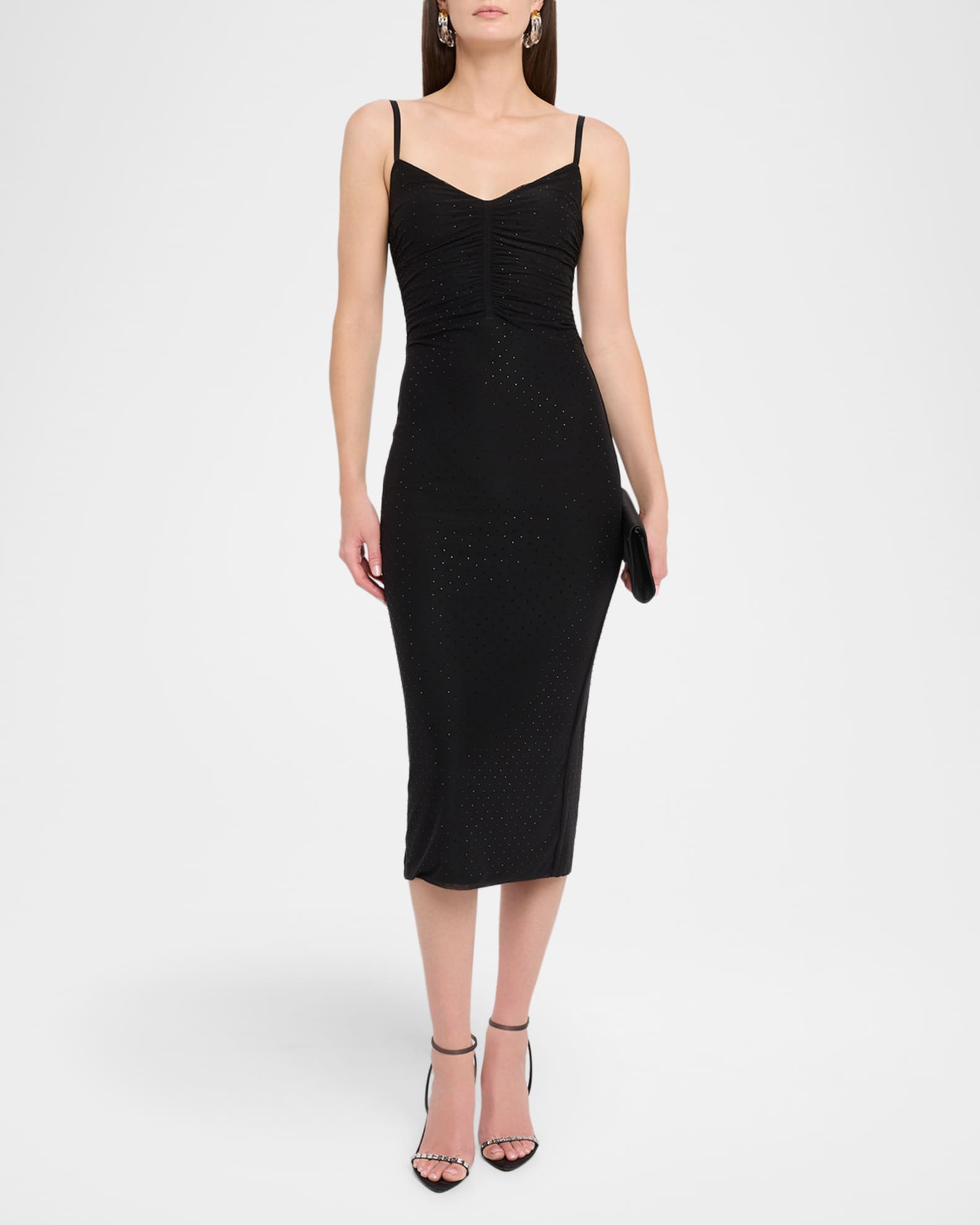 Narissa Embellished Shirred Midi Dress 1