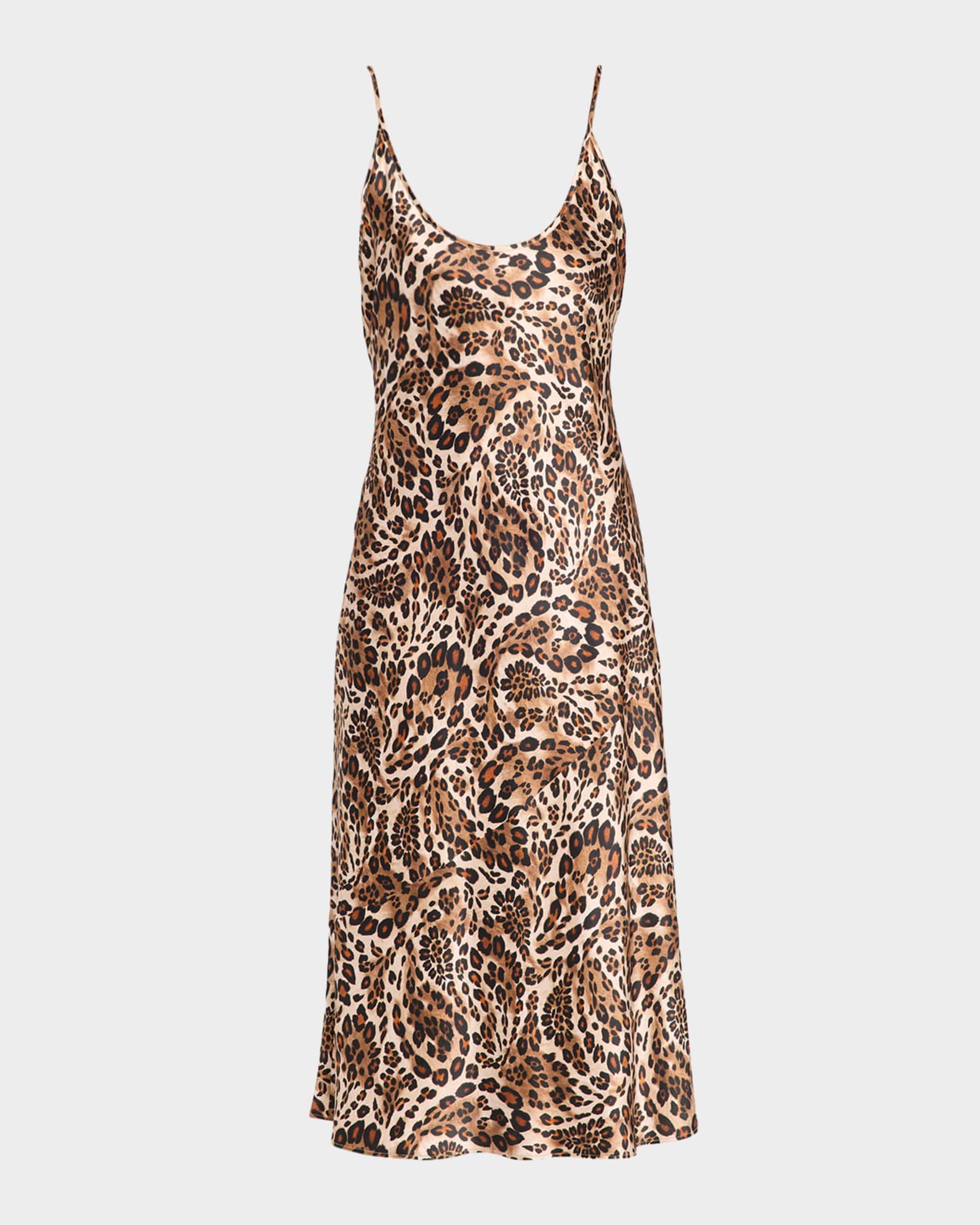 Chalia Leopard-Print Silk Slip Dress 0