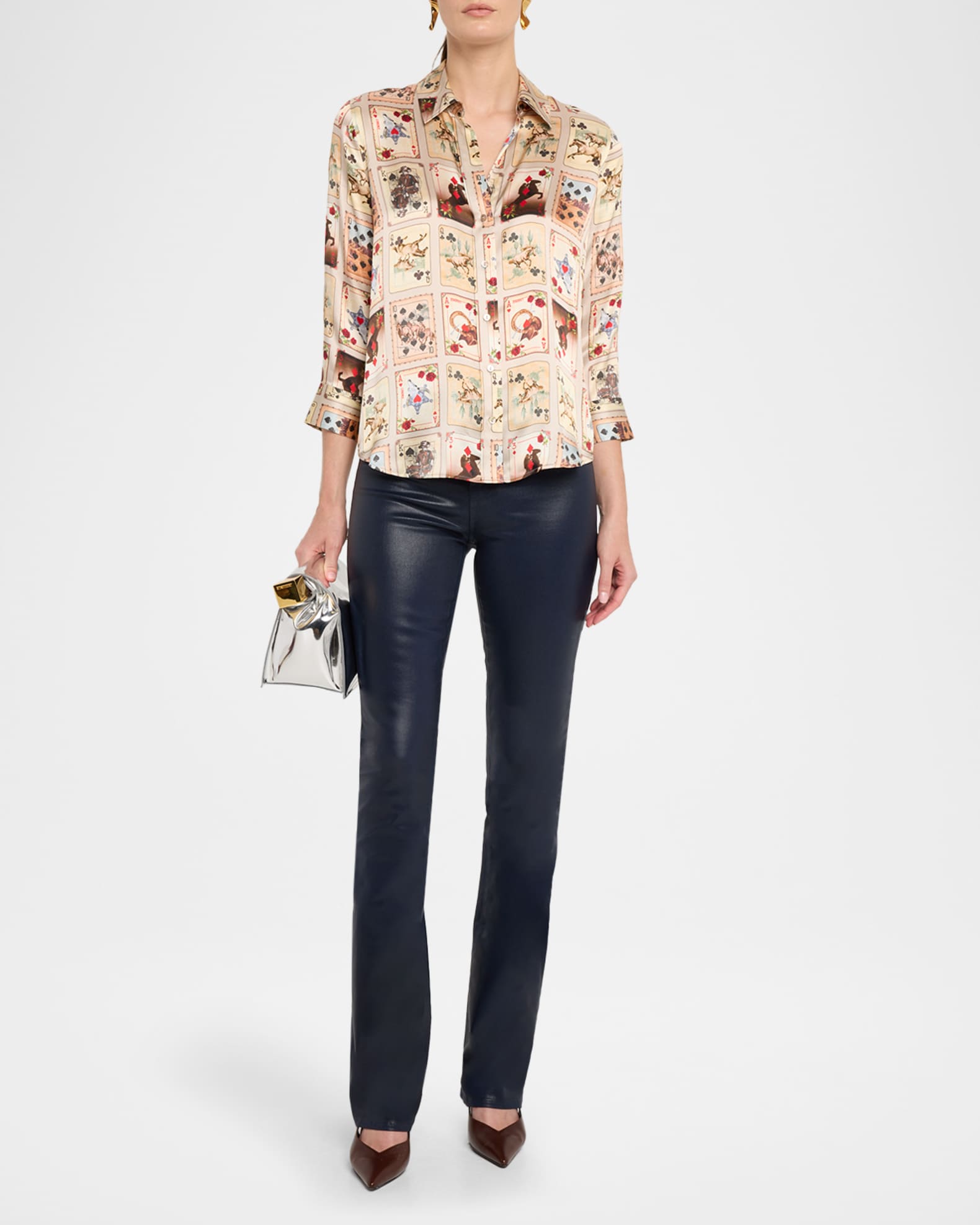 Dani Printed Silk Blouse 1