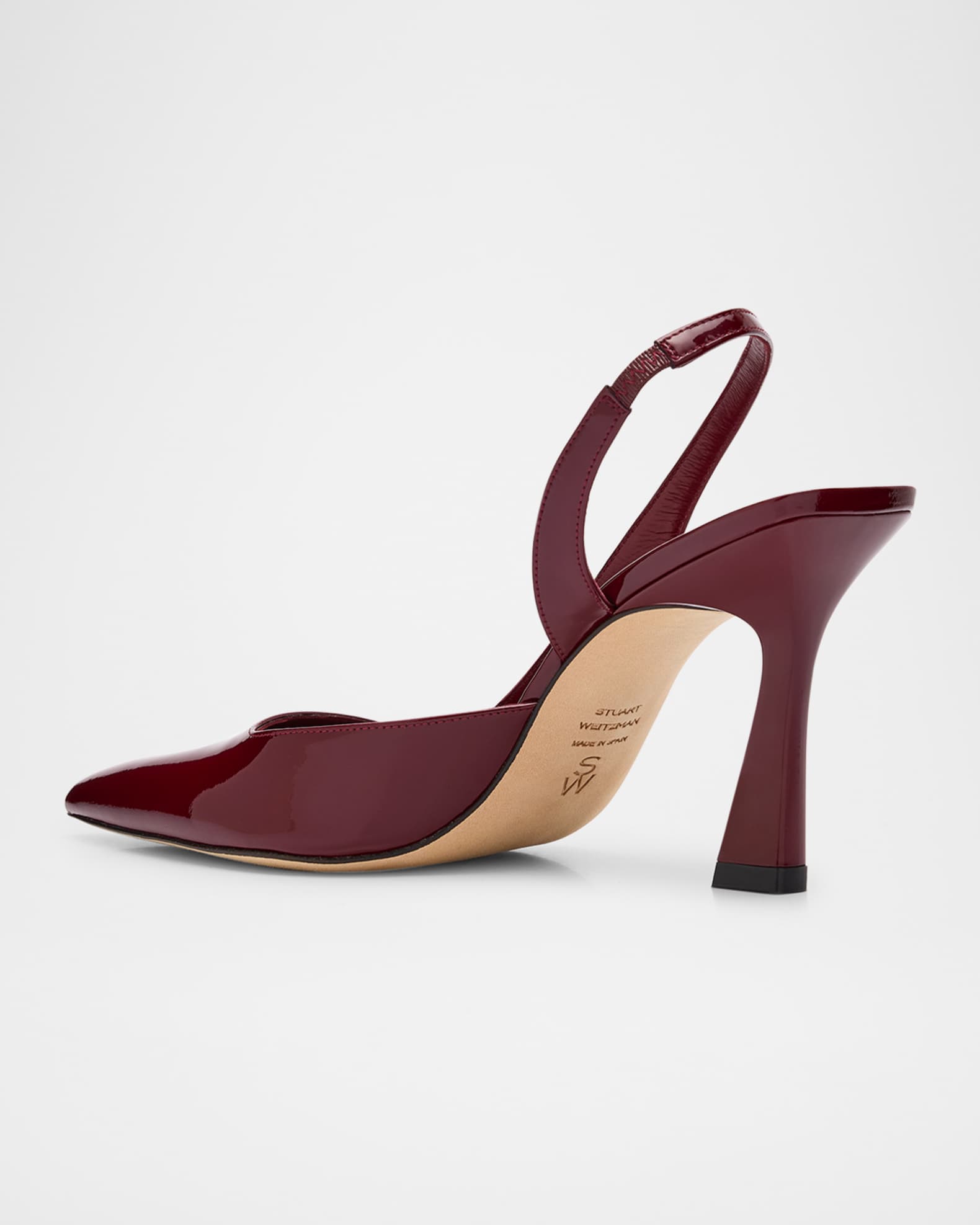 Stuart Weitzman Vinnie D'Orsay Patent Leather Slingback Pumps