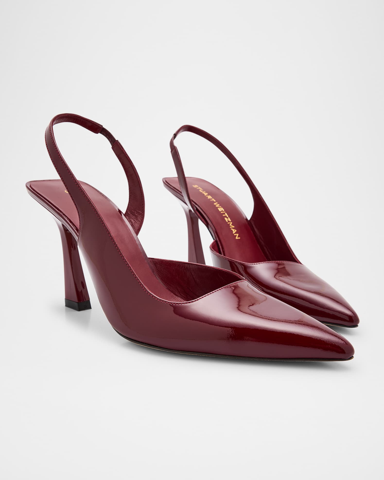 Stuart Weitzman Vinnie D'Orsay Patent Leather Slingback Pumps