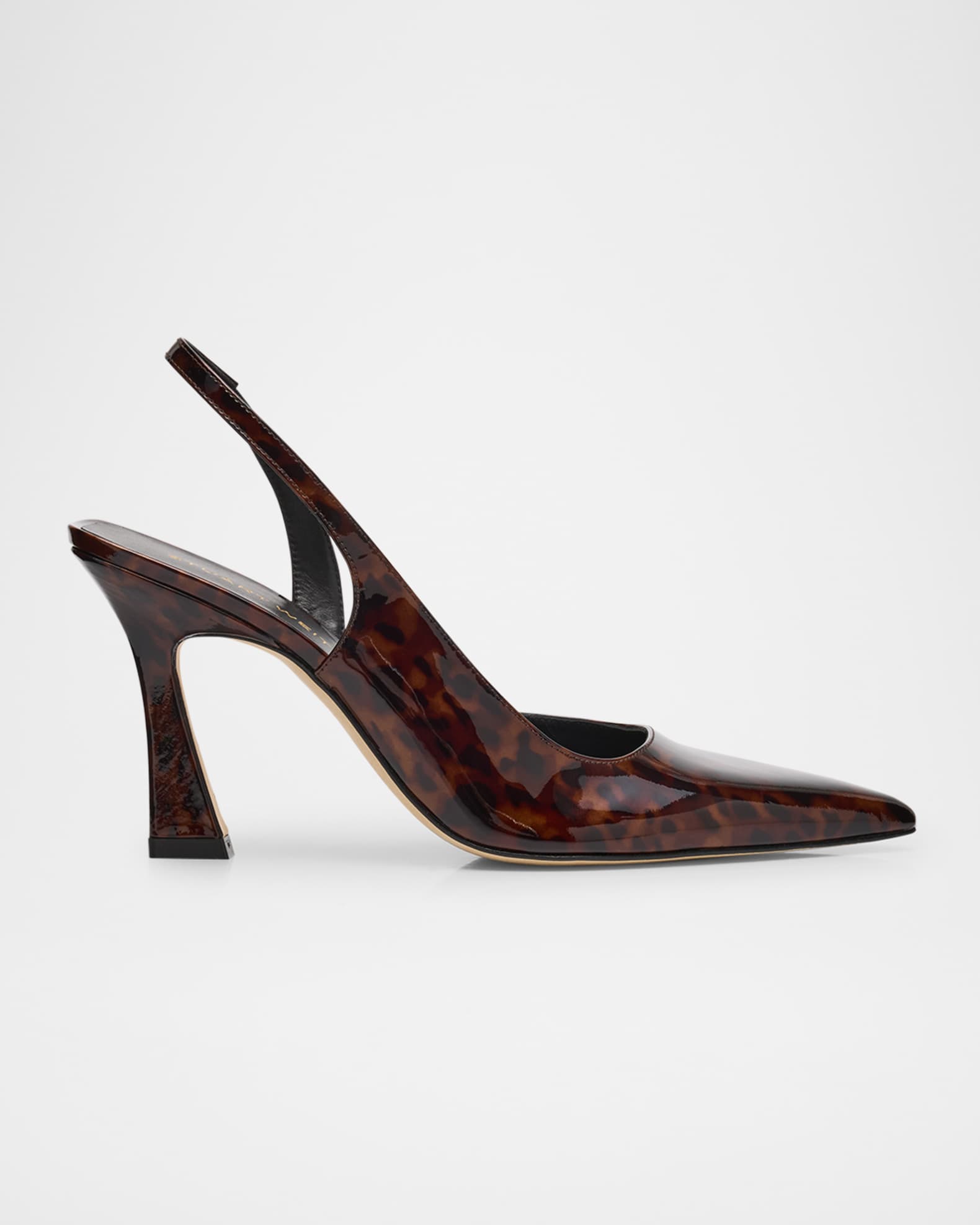 38.5 stuart weitzman 美品 Stuart Weitzman Vinnie Tortoise Patent Leather D'Orsay Slingback