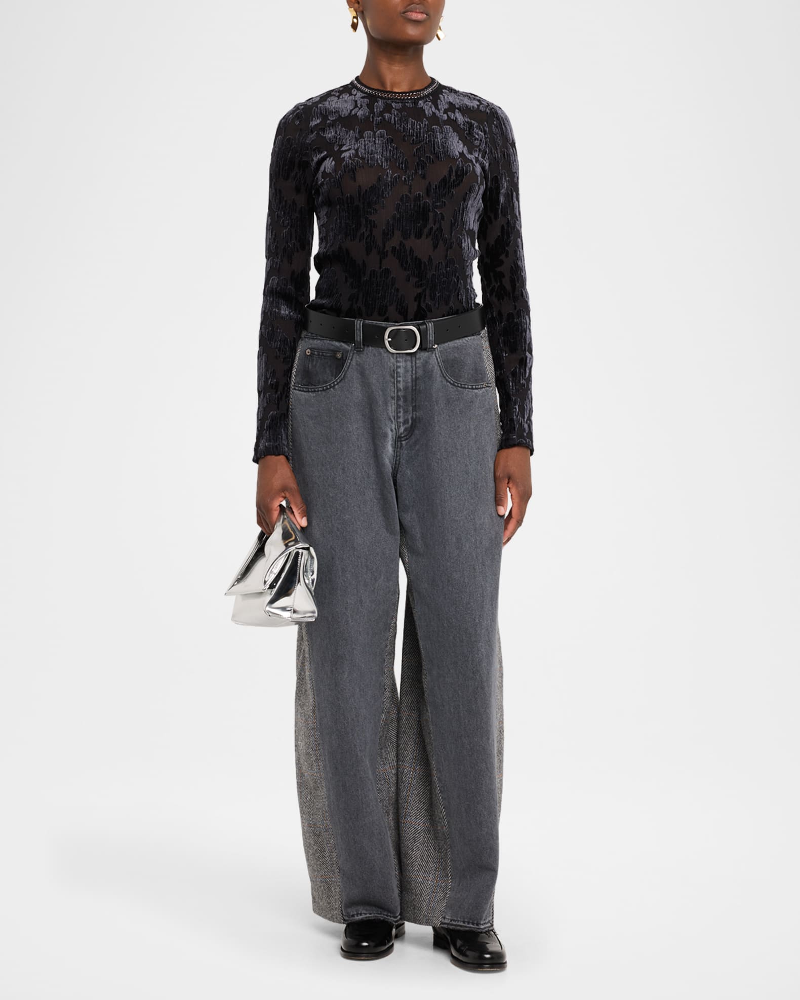 Regine Long-Sleeve Burnout Top 1