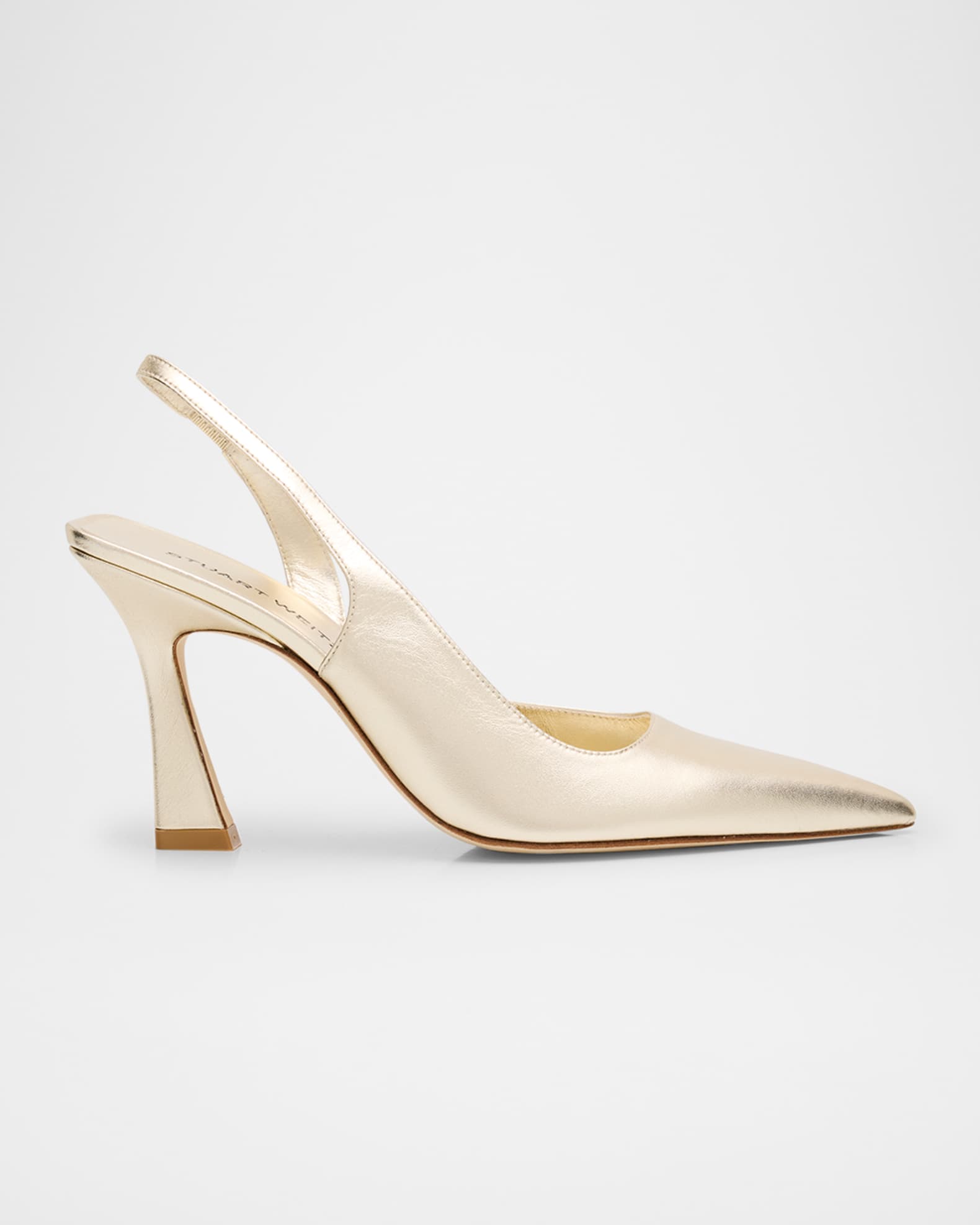Stuart Weitzman Vinnie Metallic Leather D'Orsay Slingback Pumps