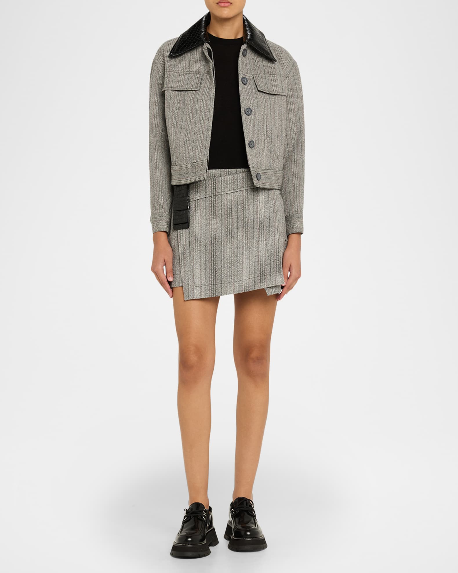 3.1 Phillip Lim Jaspé Wool Cropped Jacket | Neiman Marcus
