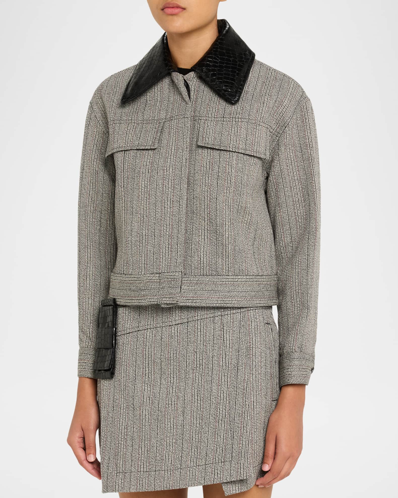 3.1 Phillip Lim Jaspé Wool Cropped Jacket | Neiman Marcus