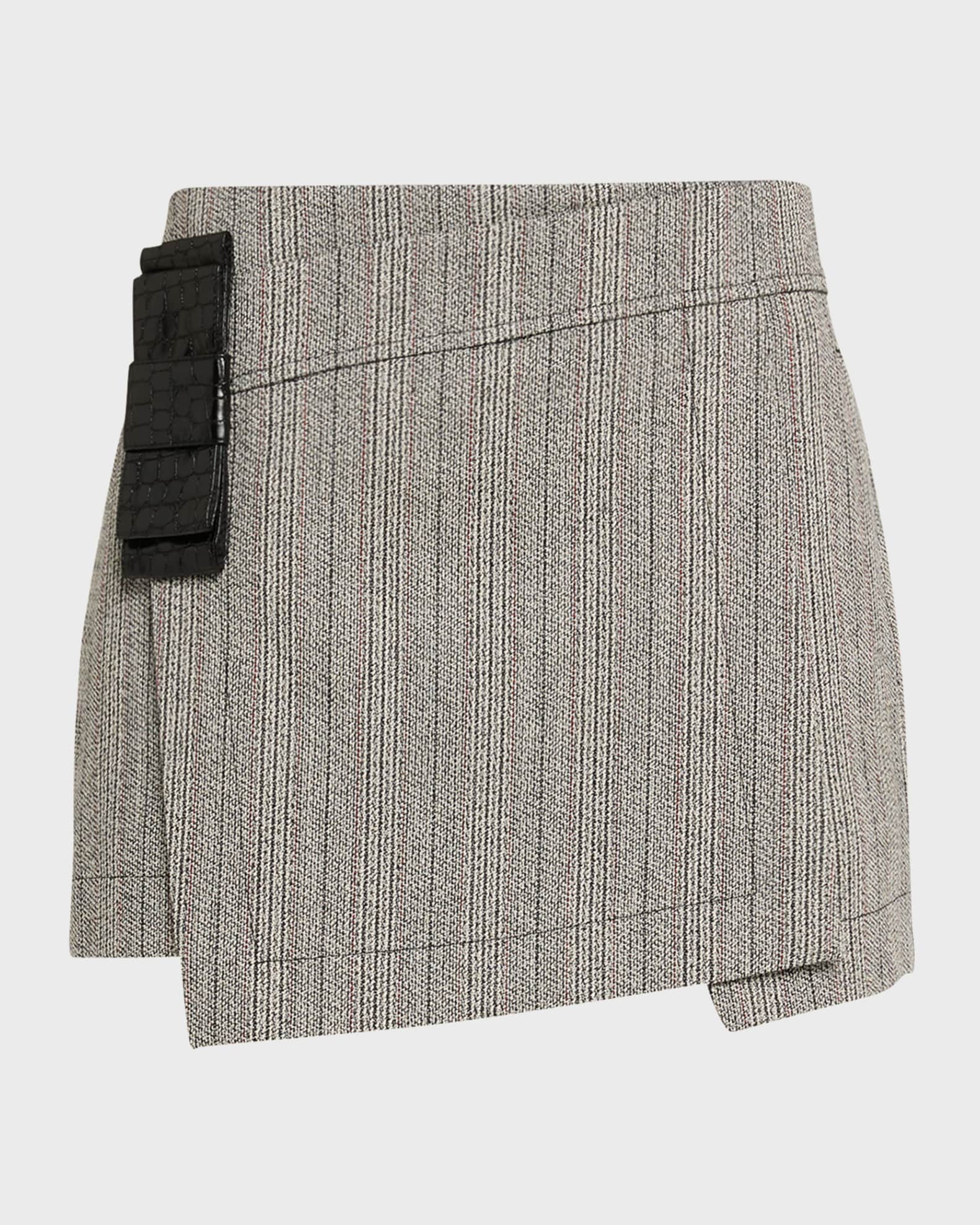 3.1 Phillip Lim Jaspé Wool Overlay Mini Skirt | Neiman Marcus