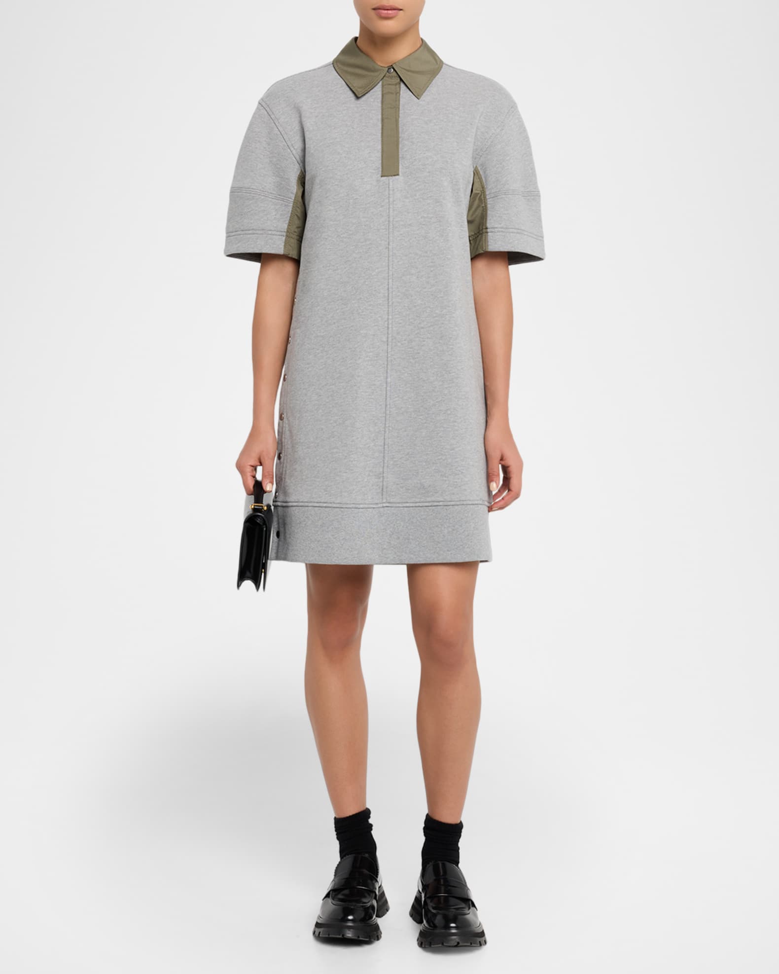Short-Sleeve Combo Polo Dress