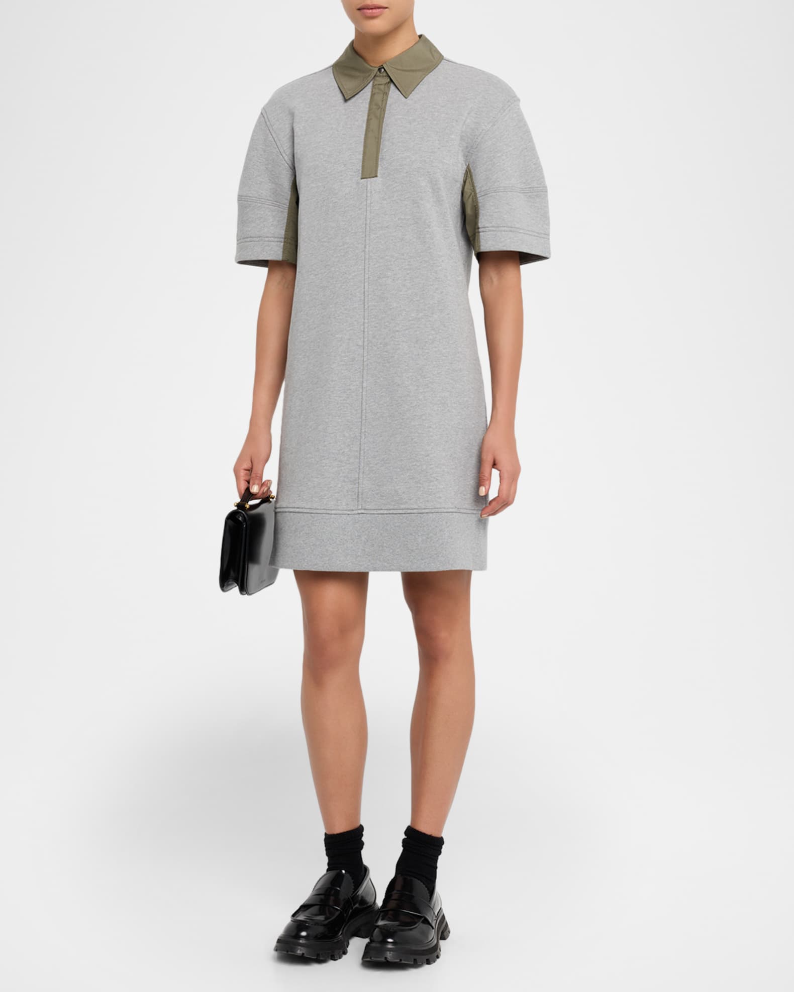 Short-Sleeve Combo Polo Dress