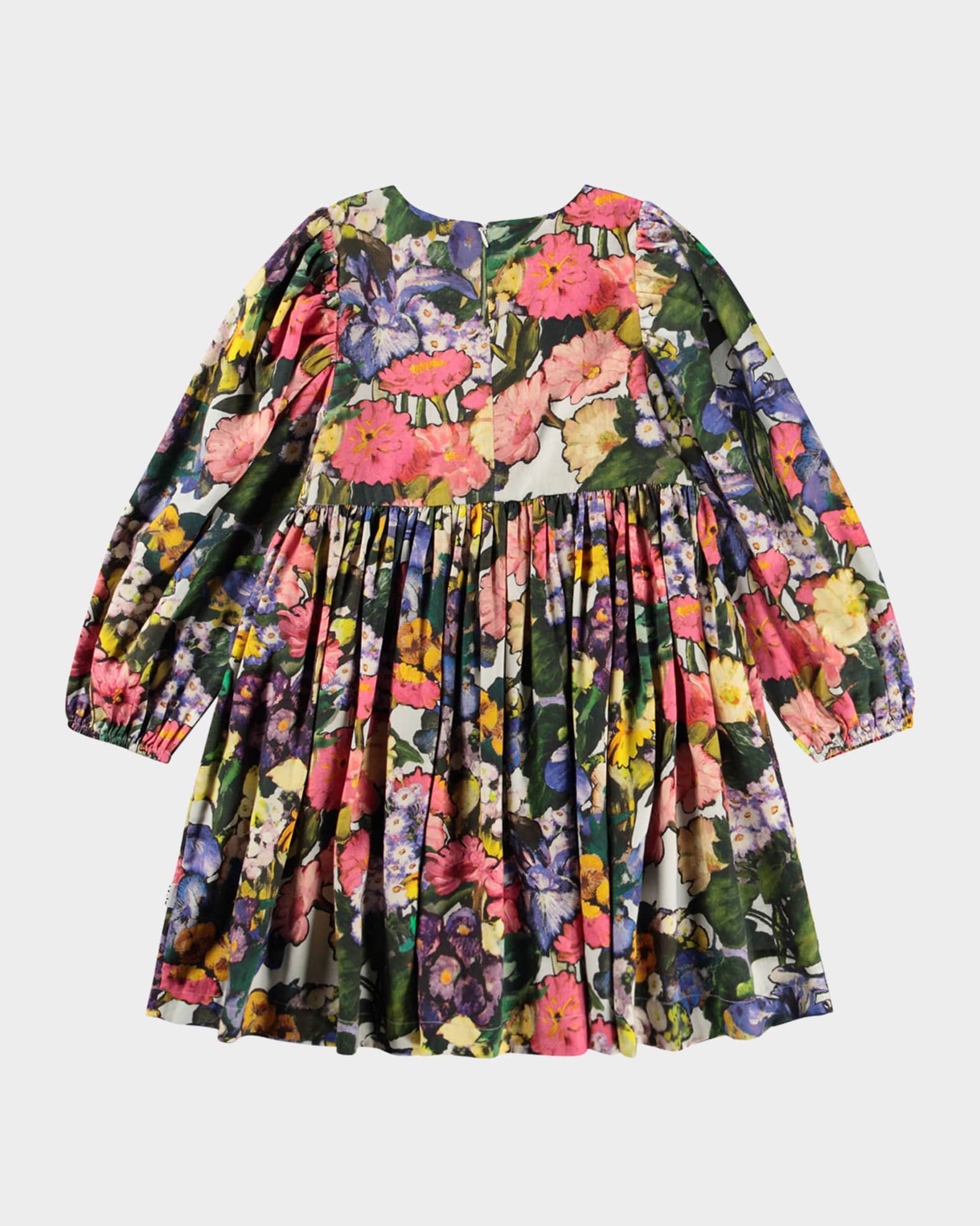Girl's Cocos Floral Puff-Sleeve Dress, Size 3T-6 1