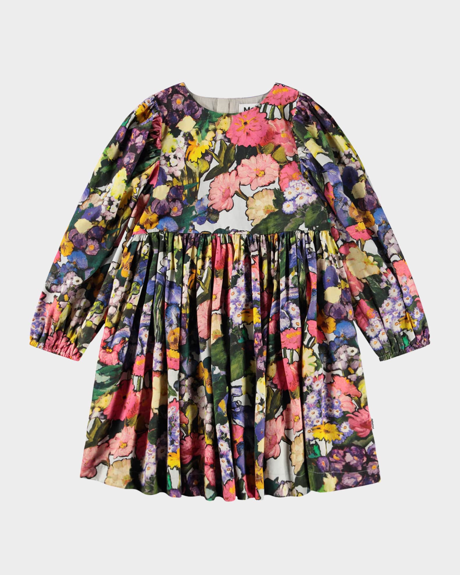 Girl's Cocos Floral Puff-Sleeve Dress, Size 3T-6 0