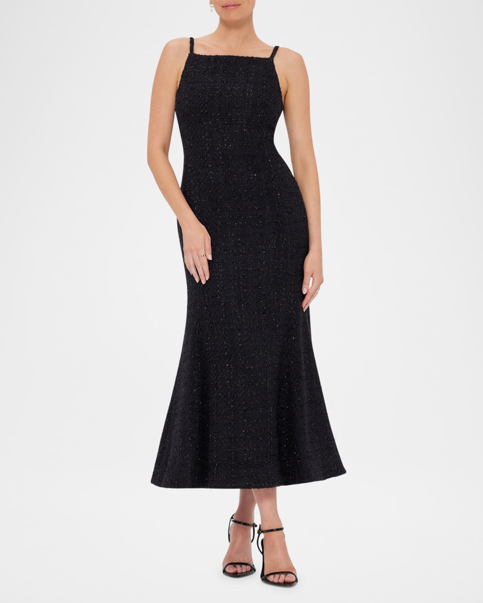 ☆人気☆【Letter From Moon】☆Shining Tweed Midi Skir.t☆ LEO LIN Regina Square-Neck Shimmer Tweed Midi Dress | Neiman
