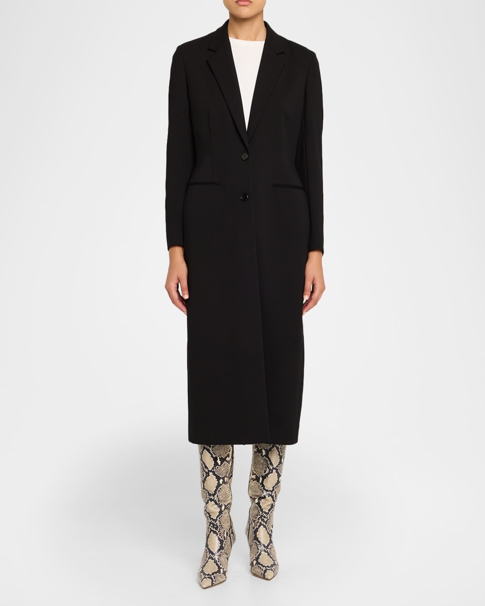 Stuart Weitzman 85mm Vinnie Snake-Printed Leather Knee-High Boots ...