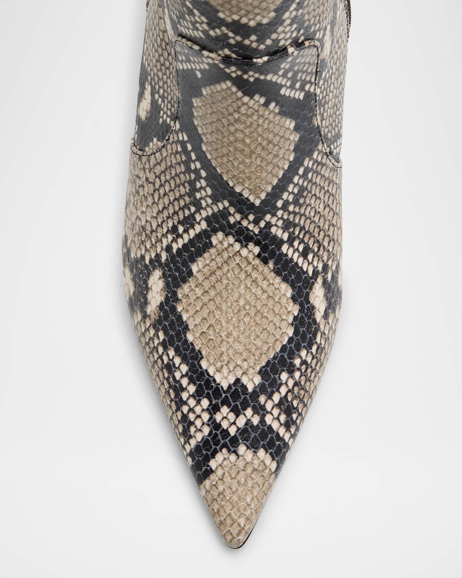 Stuart Weitzman 85mm Vinnie Snake-Printed Leather Knee-High Boots ...