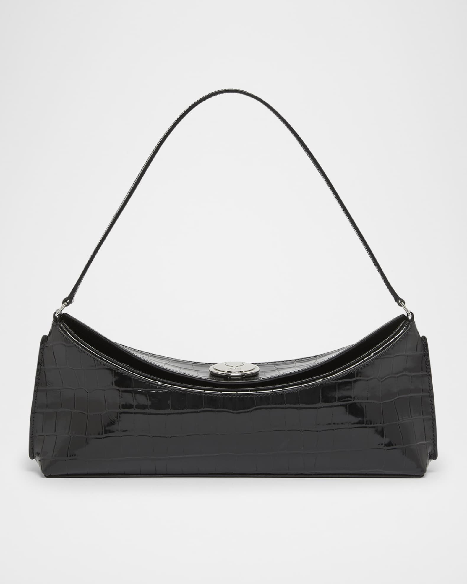 Le Calisson Croc-Embossed Leather Shoulder Bag 0