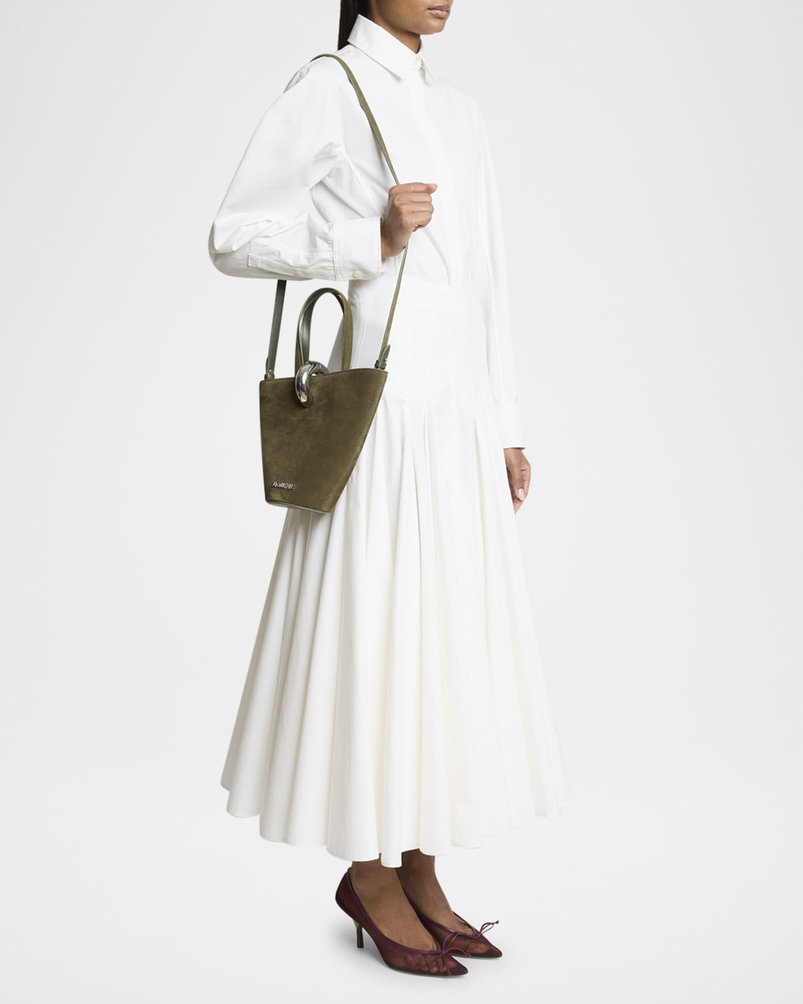 Jacquemus Le Petit Bambola Suede Shoulder Bag | Neiman Marcus