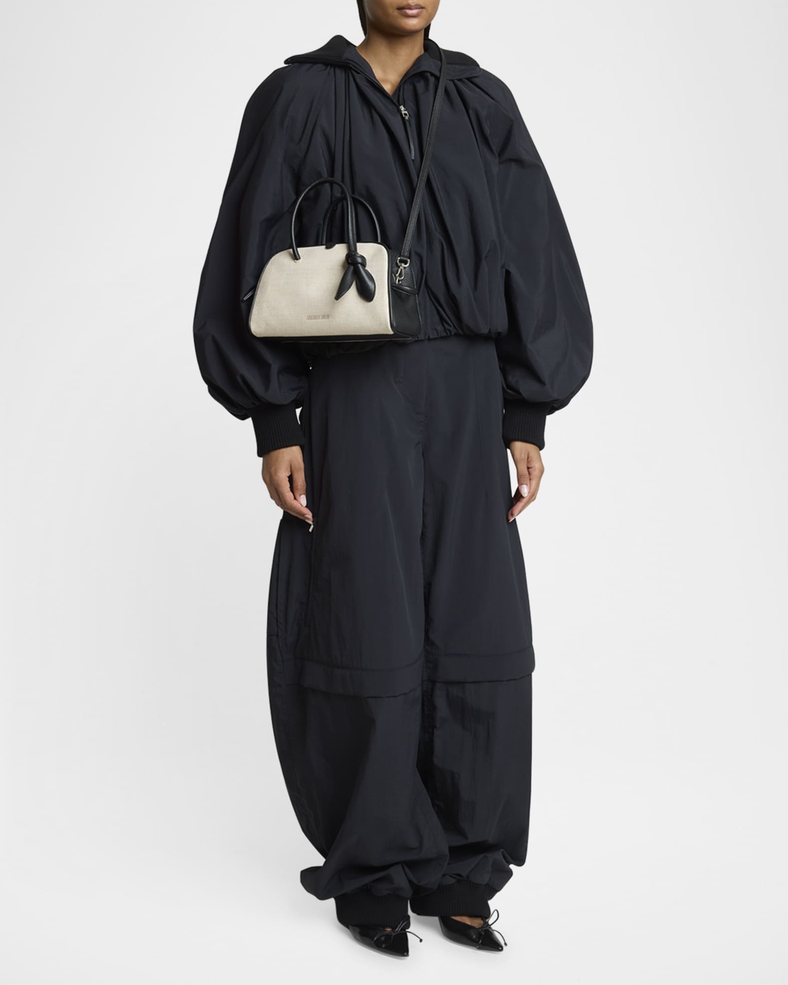 Jacquemus Le Petit Turismo Two-Tone Top Handle Bowling Bag