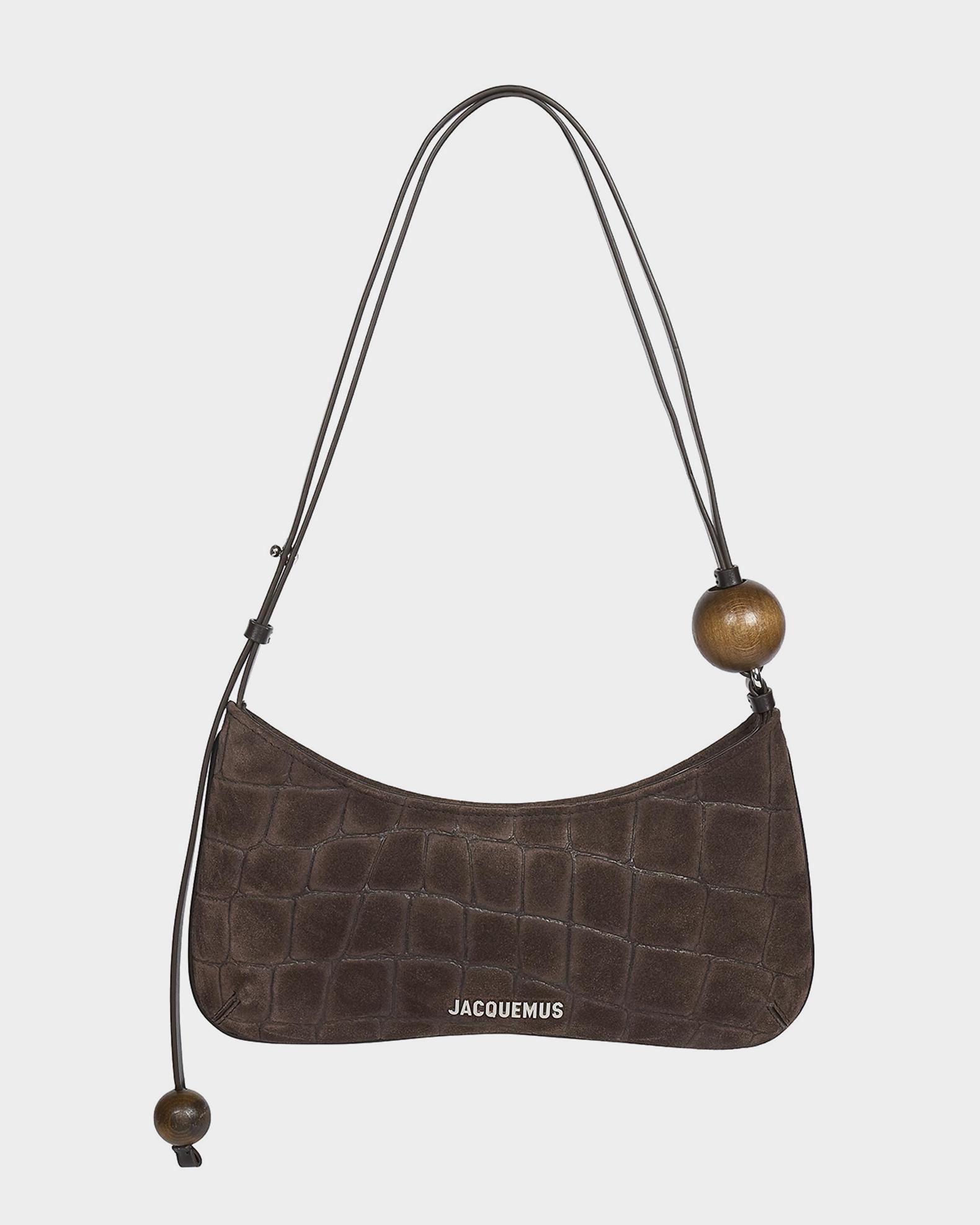 Jacquemus Le Bisou Perle Croc-Embossed Suede Shoulder Bag | Neiman 