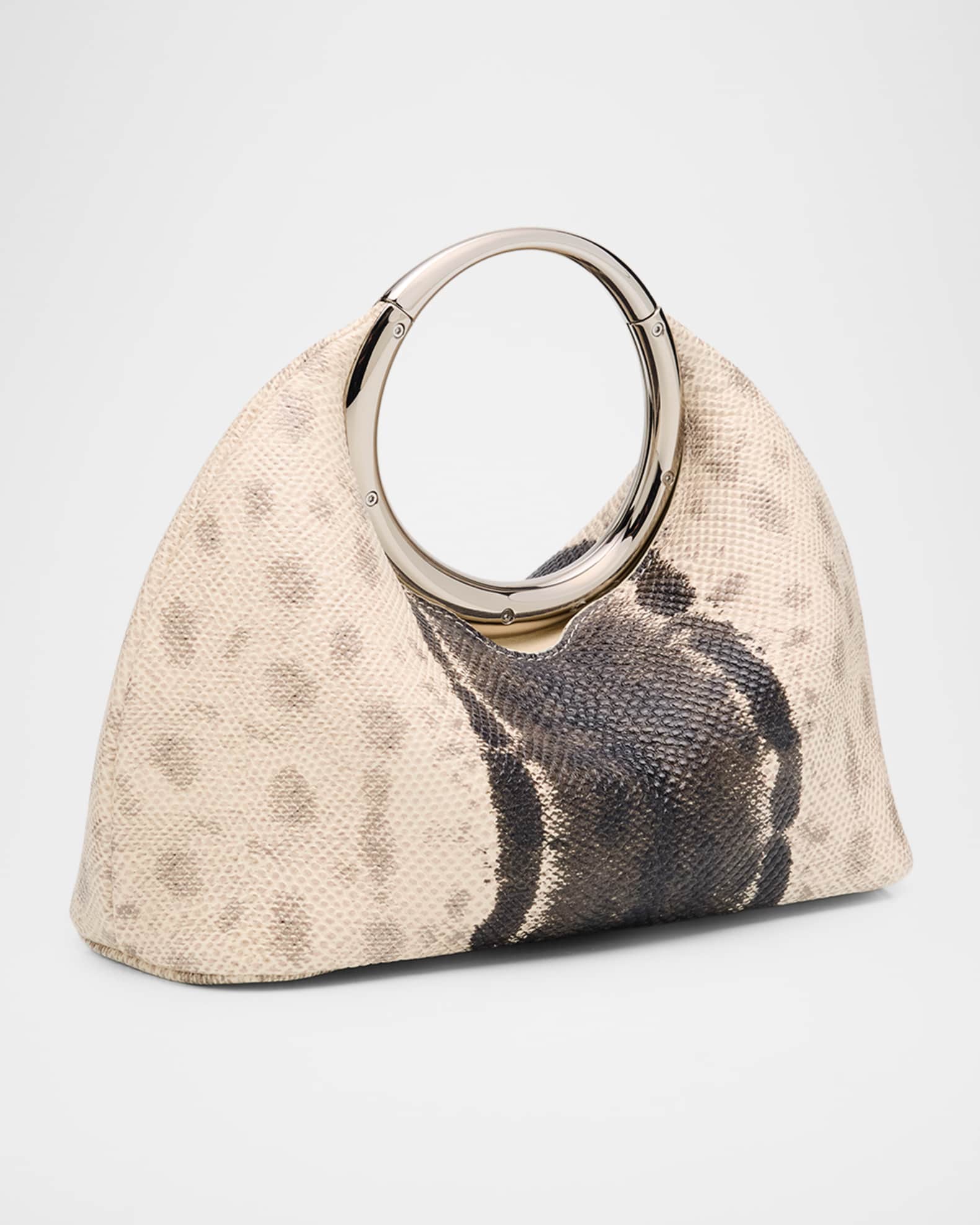 Jacquemus Le Petit Calino Snake-Embossed Ring Top-Handle Bag