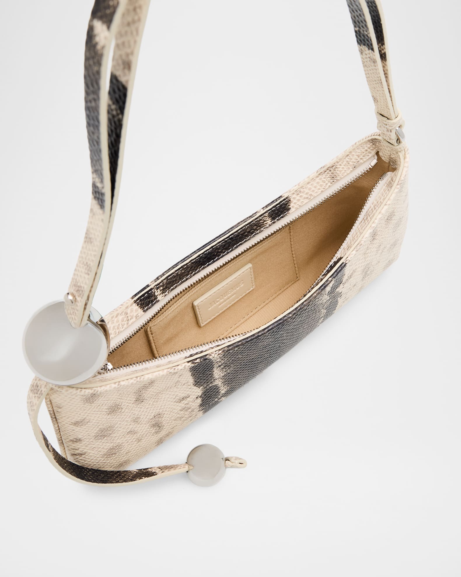 Jacquemus Le Bisou Perle Snake-Embossed Shoulder Bag | Neiman Marcus