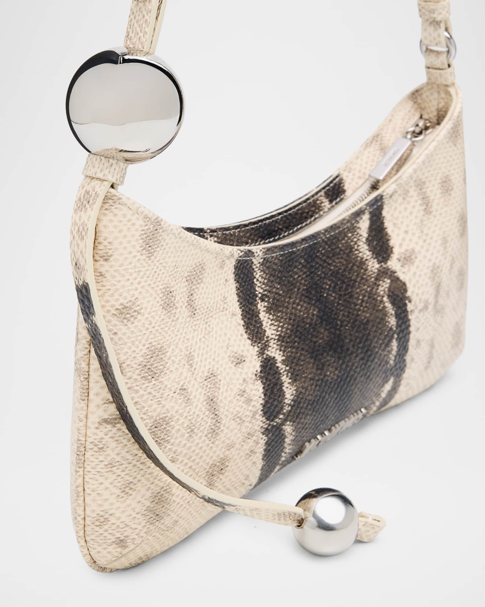 Jacquemus Le Bisou Perle Snake-Embossed Shoulder Bag | Neiman Marcus