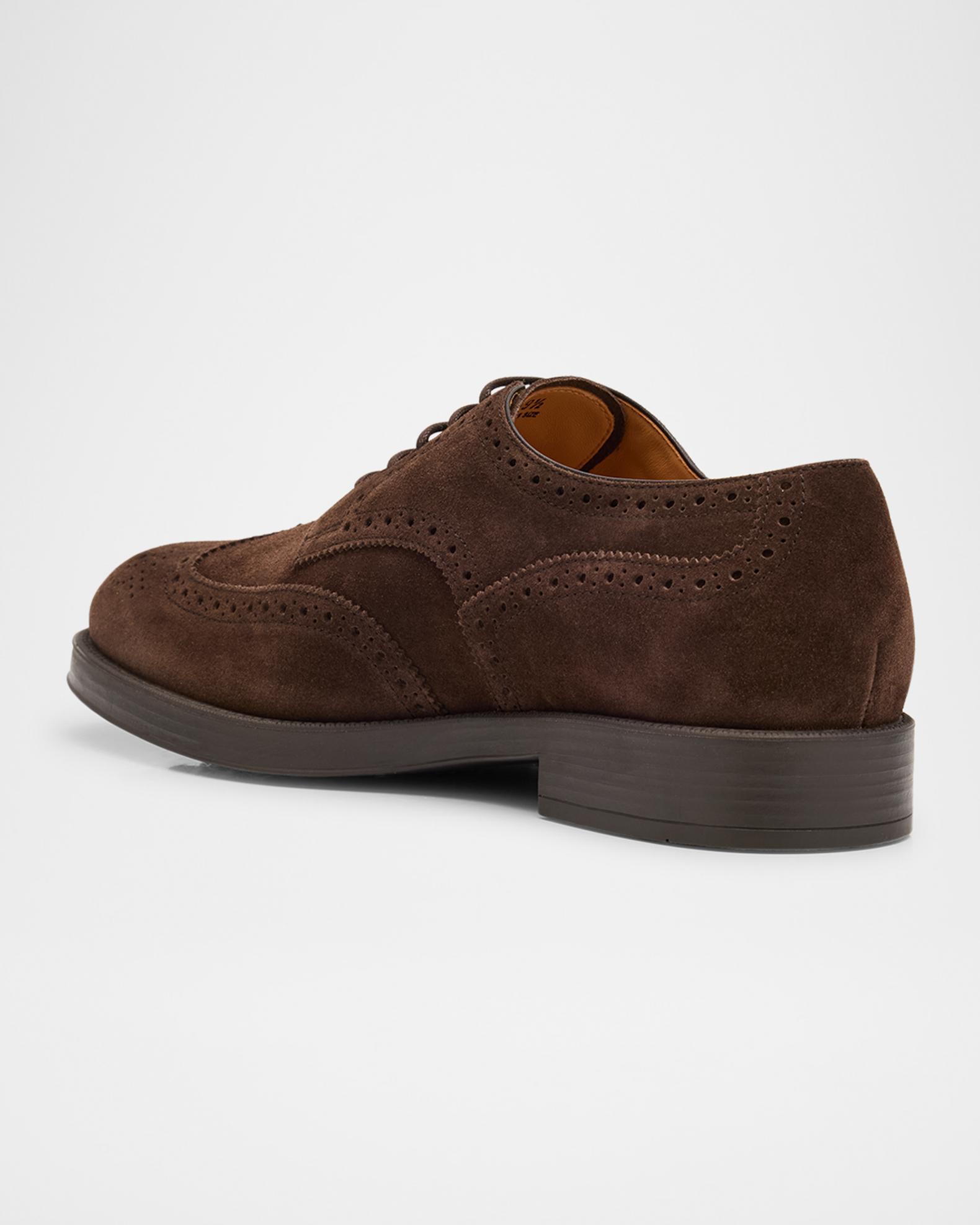 Tod\'s Brown Leather Men\'s Lace Up Derby Wingtip Brogue Dress Shoes  Size 11.5 Leather lace ups Tod main image 3