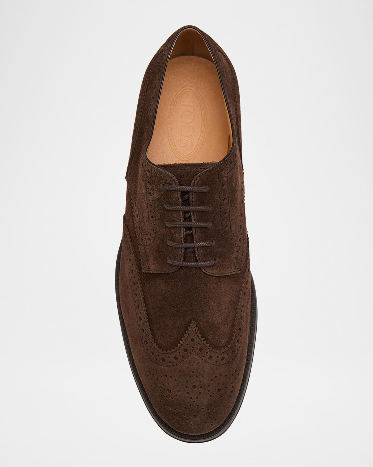 Tod\'s Brown Leather Men\'s Lace Up Derby Wingtip Brogue Dress Shoes  Size 11.5 Leather lace ups Tod main image 2
