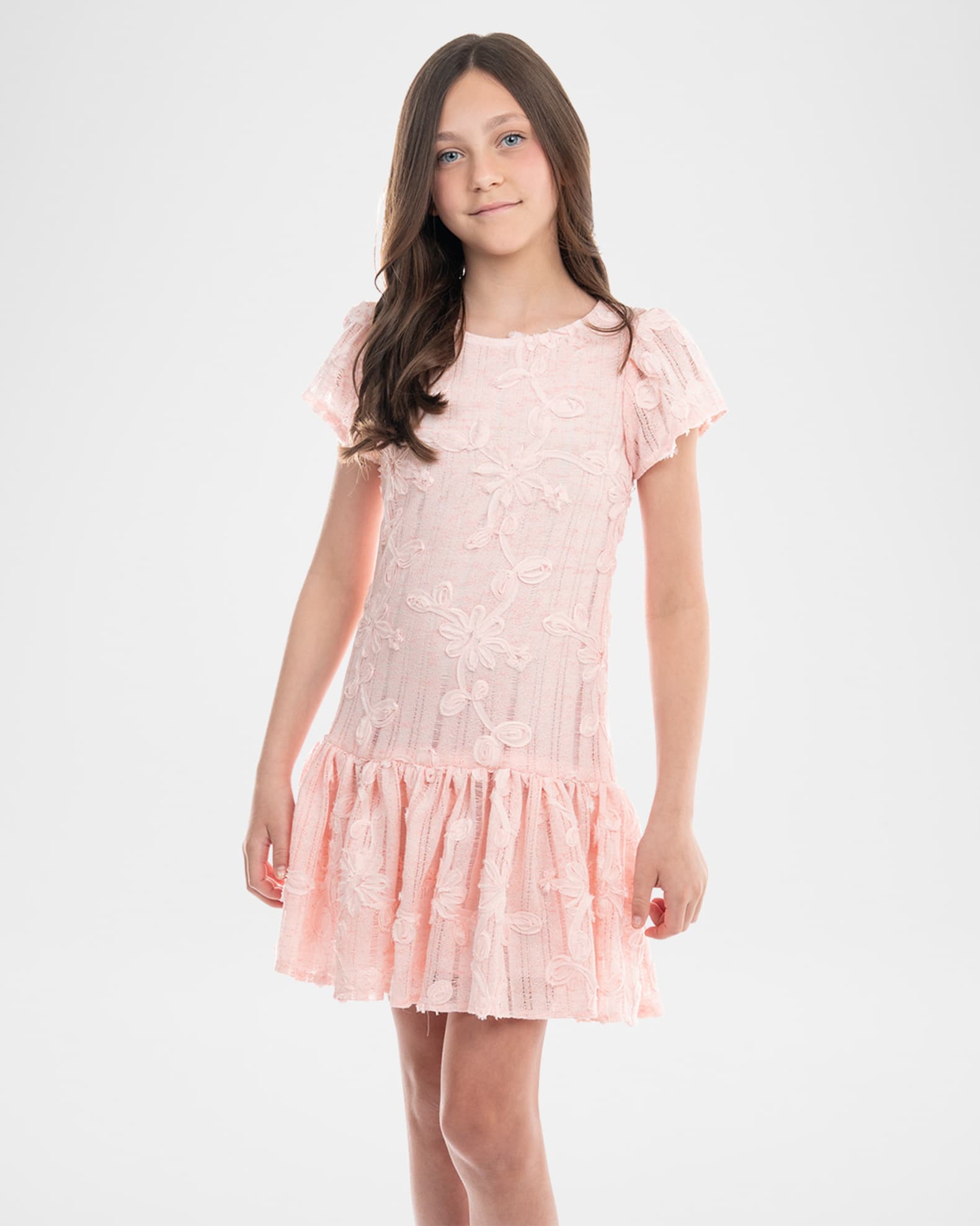 Zoe Girl's Amanda Floral Embroidered Drop-Waist Dress, Size 7-16 | Neiman  Marcus