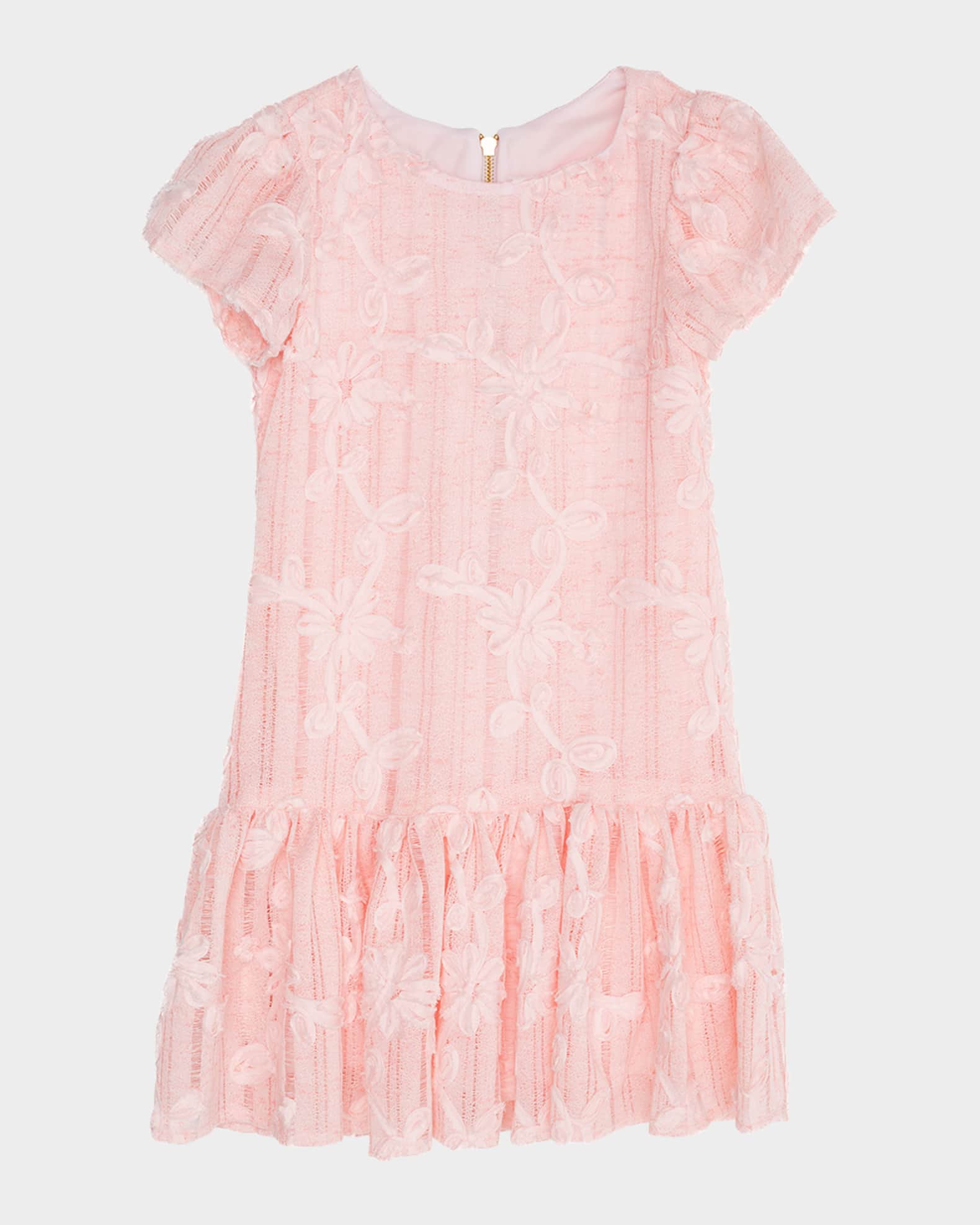 Girl's Amanda Floral Embroidered Drop-Waist Dress, Size 7-16 0