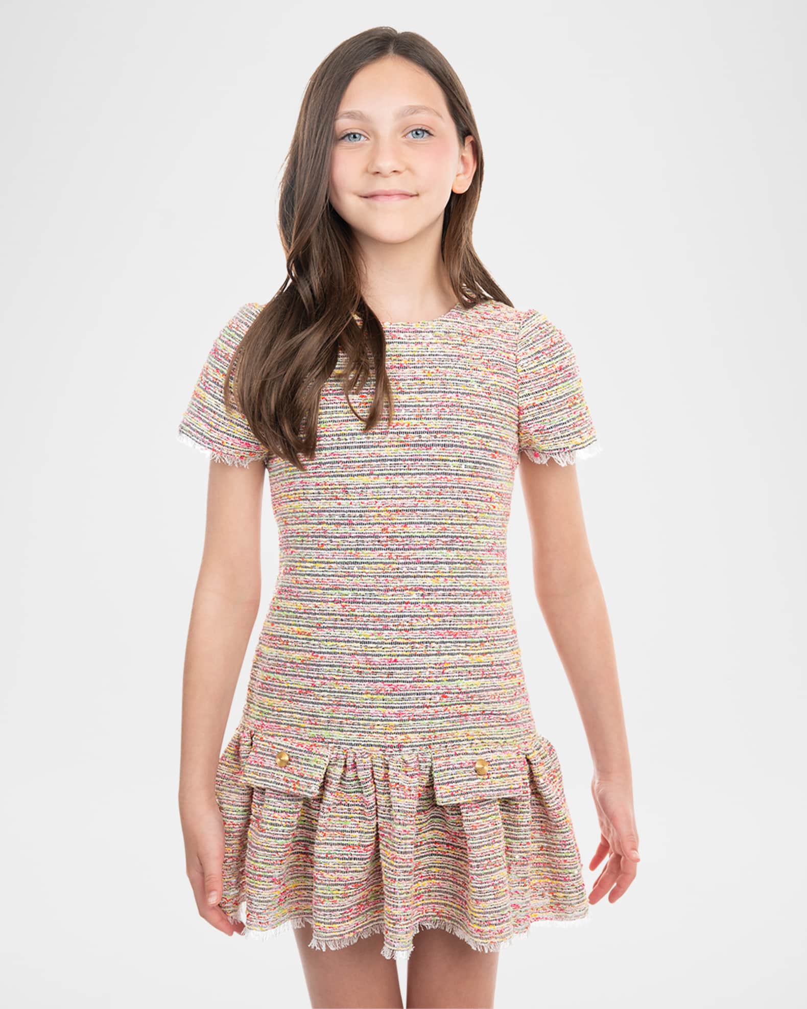 Zoe Girl's Alicia Fit & Flare Tweed Mini Dress, Size 7-16 | Neiman