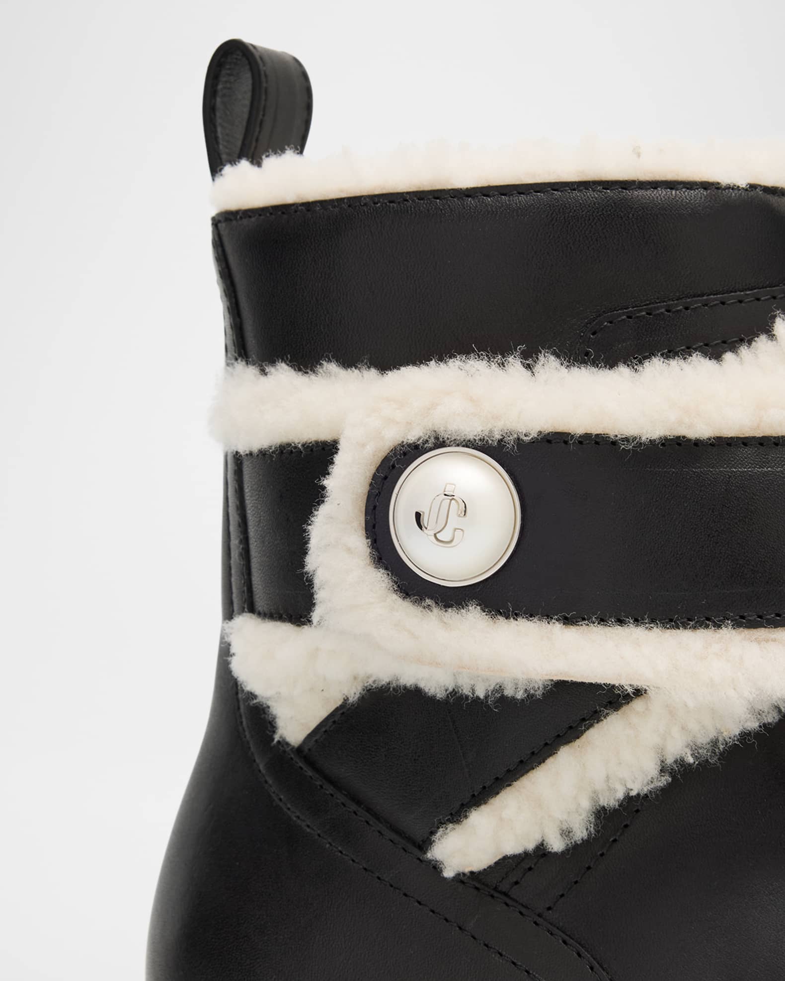 Jimmy Choo Meena Leather and Shearling Zip Ankle Boots | Neiman Marcus
