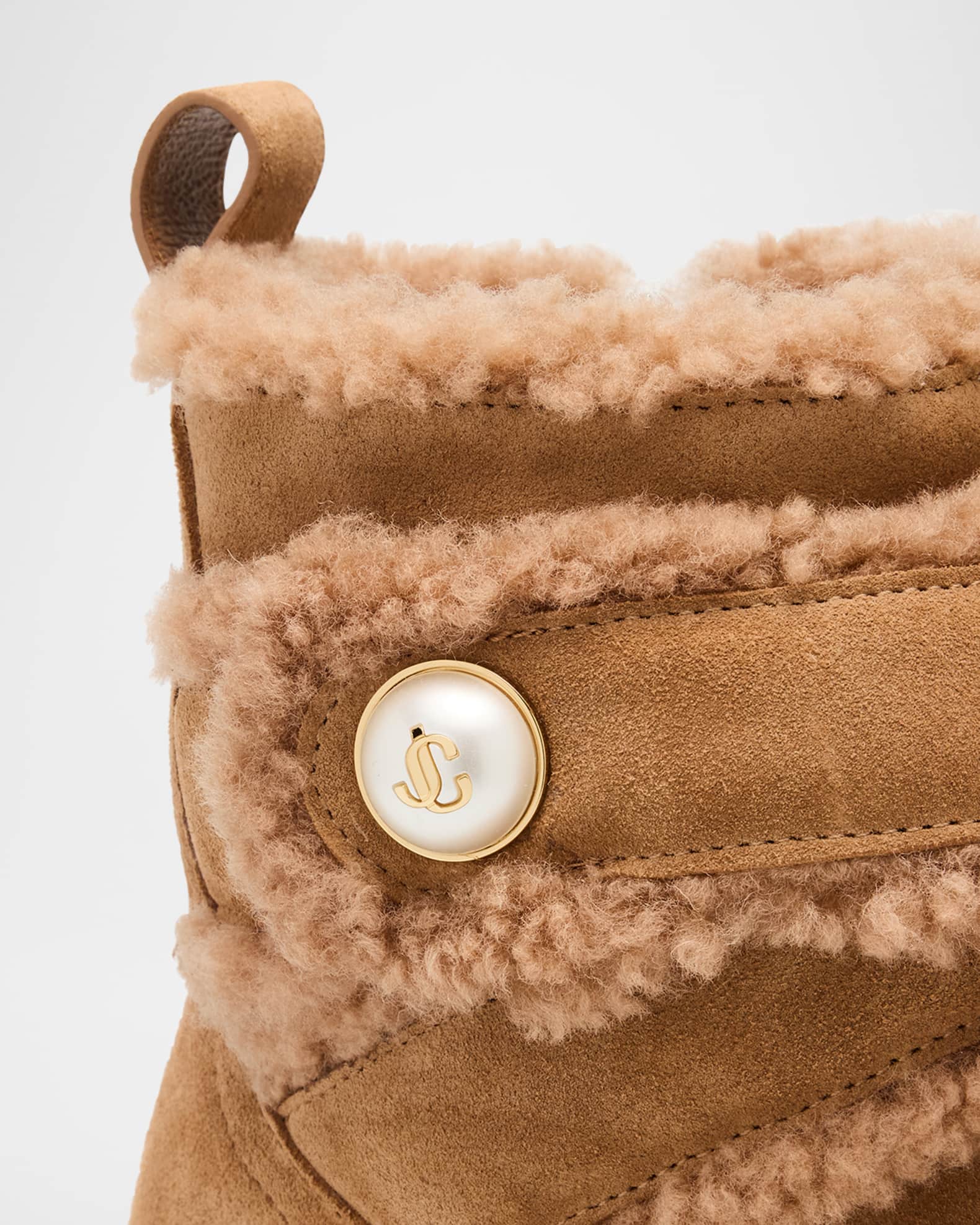 Jimmy Choo Meena Suede and Shearling Zip Ankle Boots