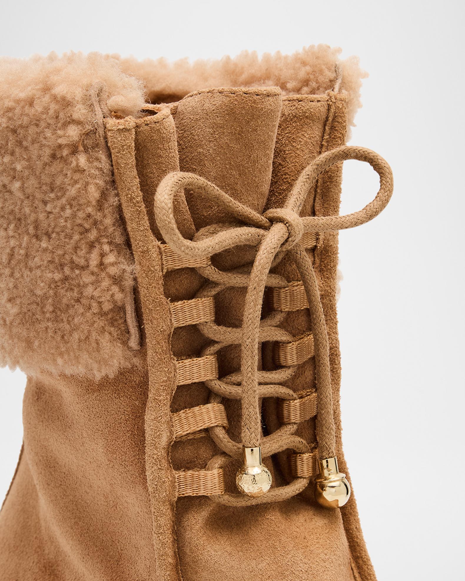 Jimmy Choo Hali 60 Suede Shearling-Collar Ankle Booties | Neiman 