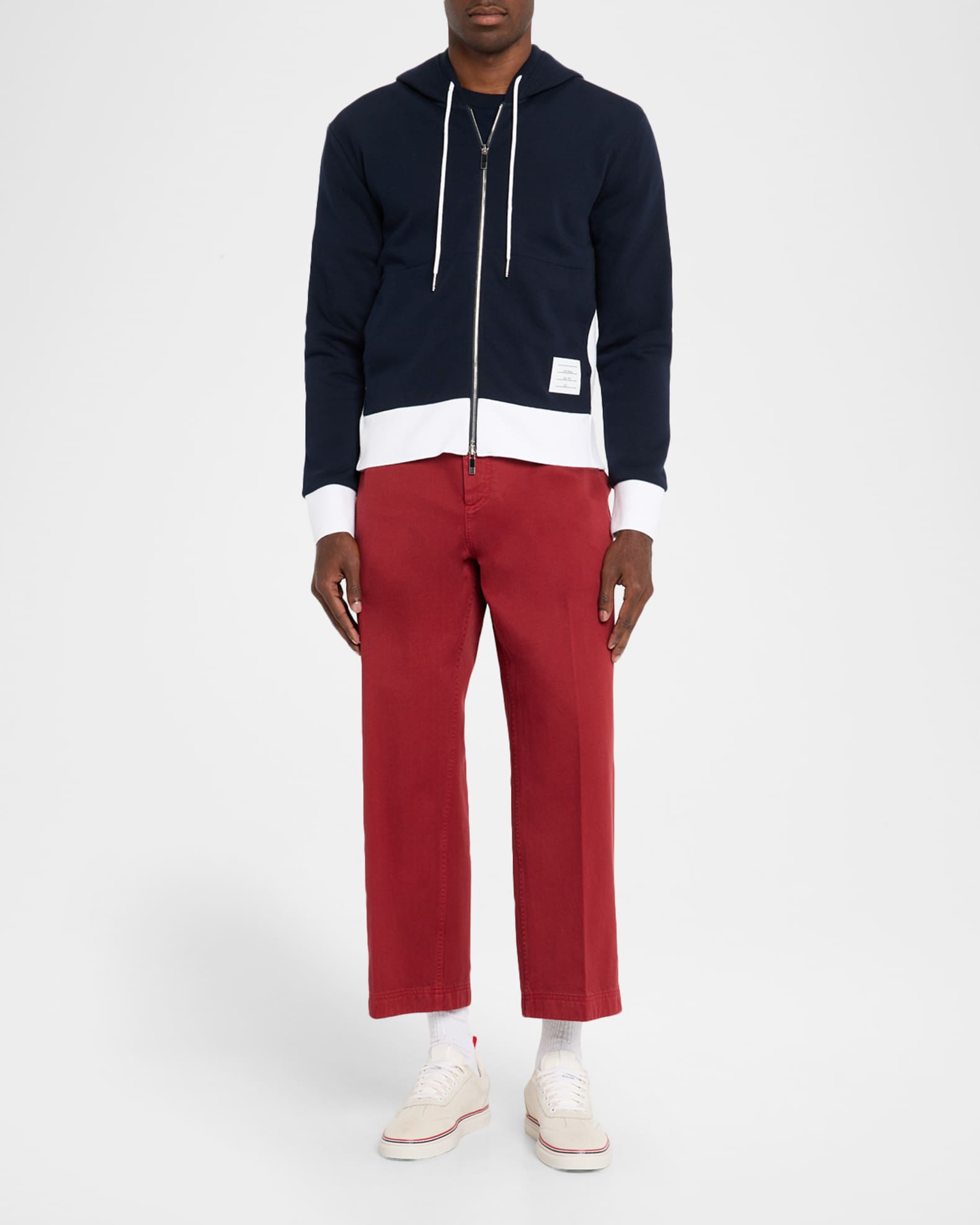 Men's Cotton 4-Bar Stripe Full-Zip Hoodie | Neiman Marcus