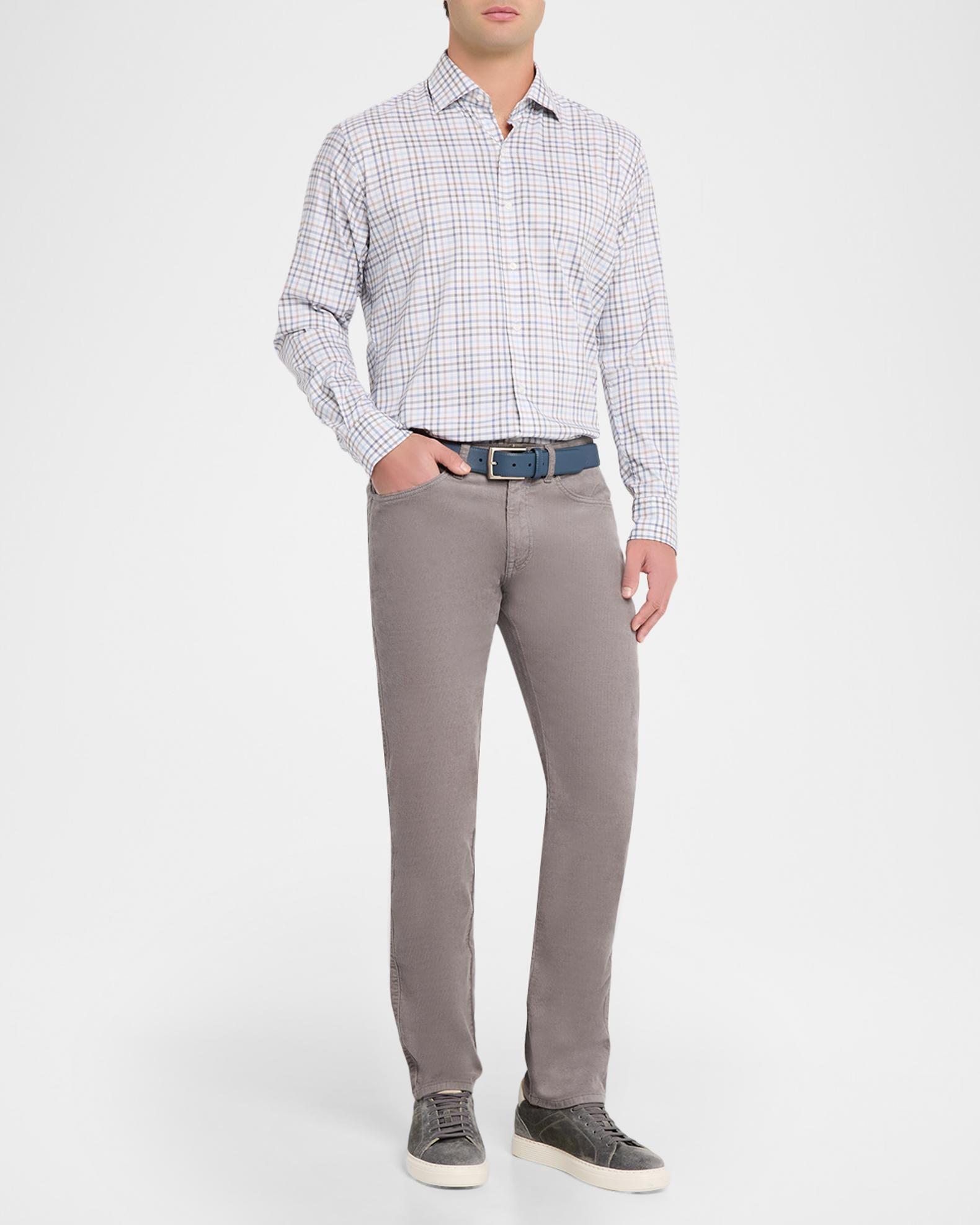 NORTH COAST CROWN LITE COTTON STRETCH SHIRT - BLUE HAZE