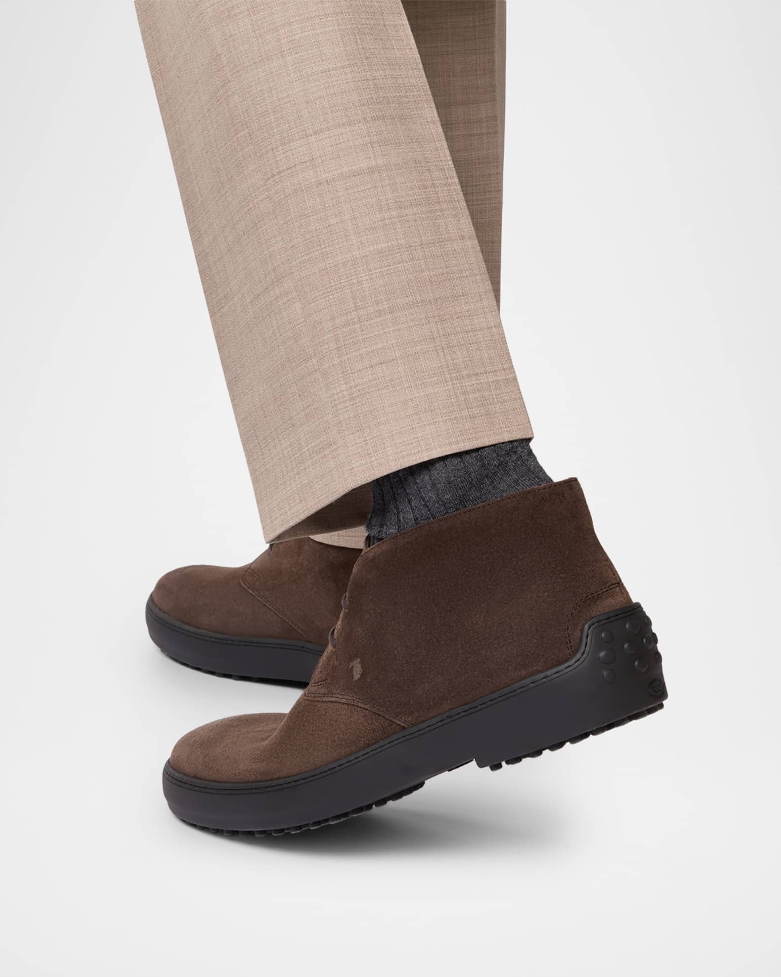 Tod's Men's Winter Gommino Suede Desert Boots | Neiman Marcus