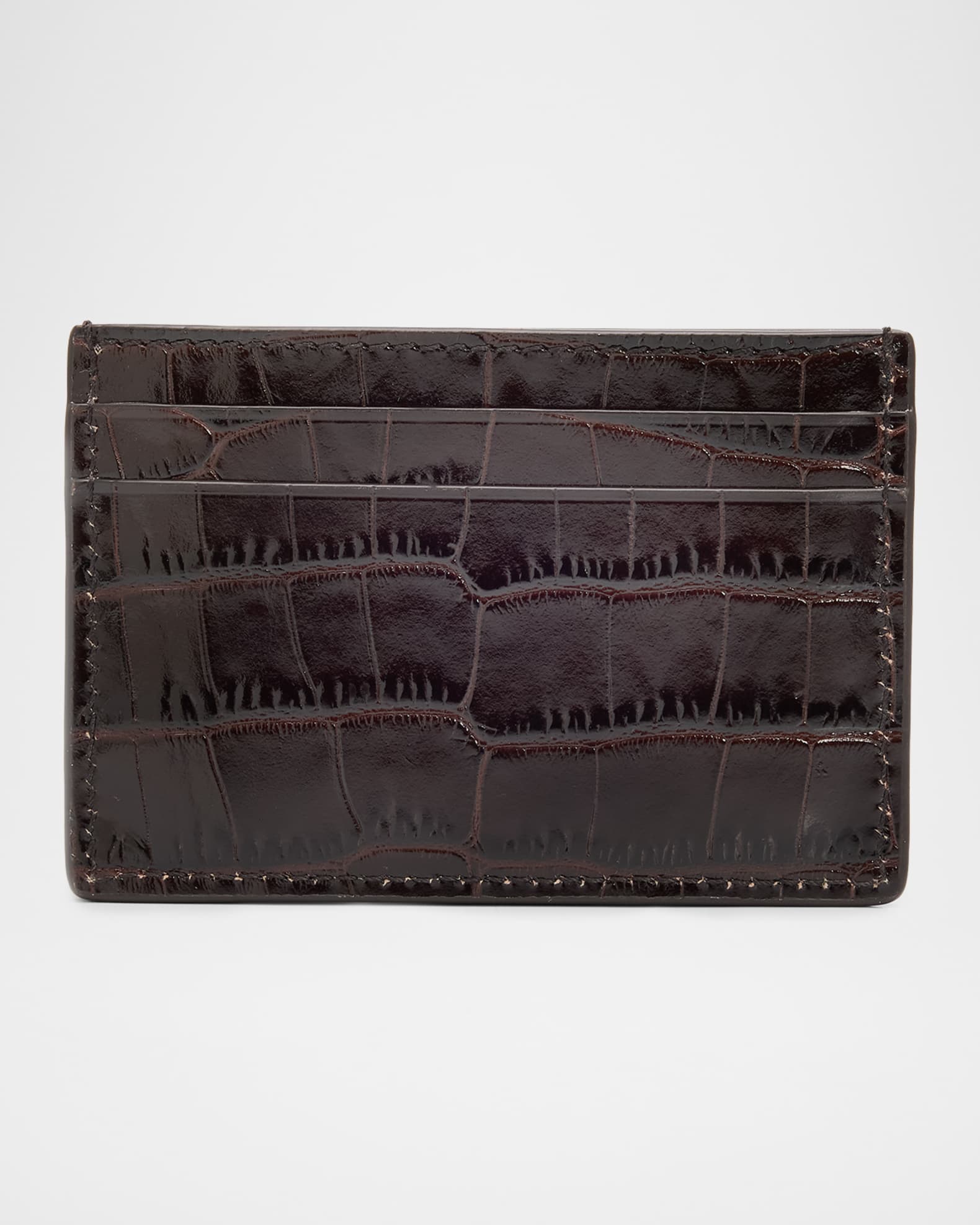 TOM FORD Men's Exotic Line Croc-Embossed Leather Card Case