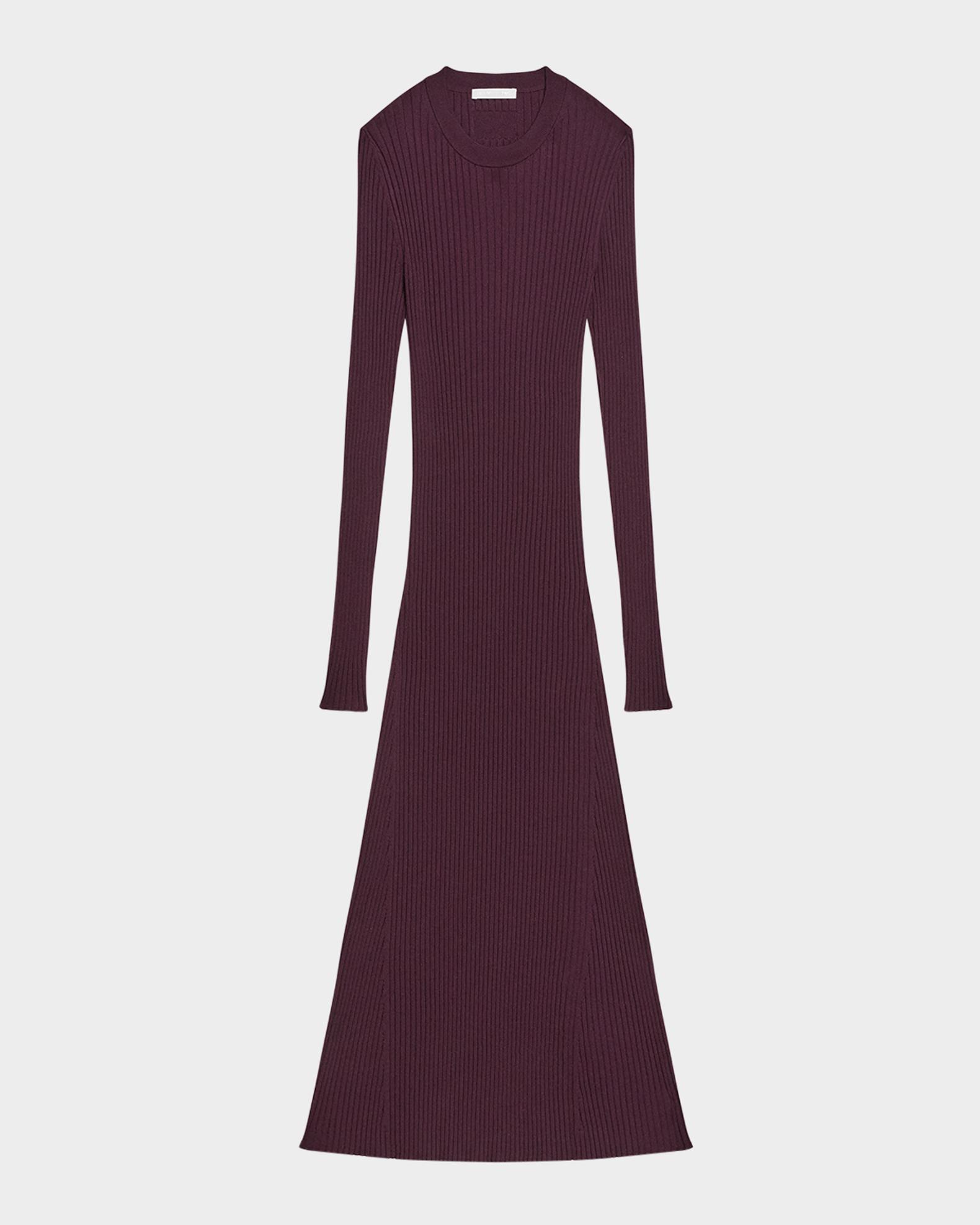 ribbed wool dress SAME | Cuffed Ribbed Knit Dress | Cream