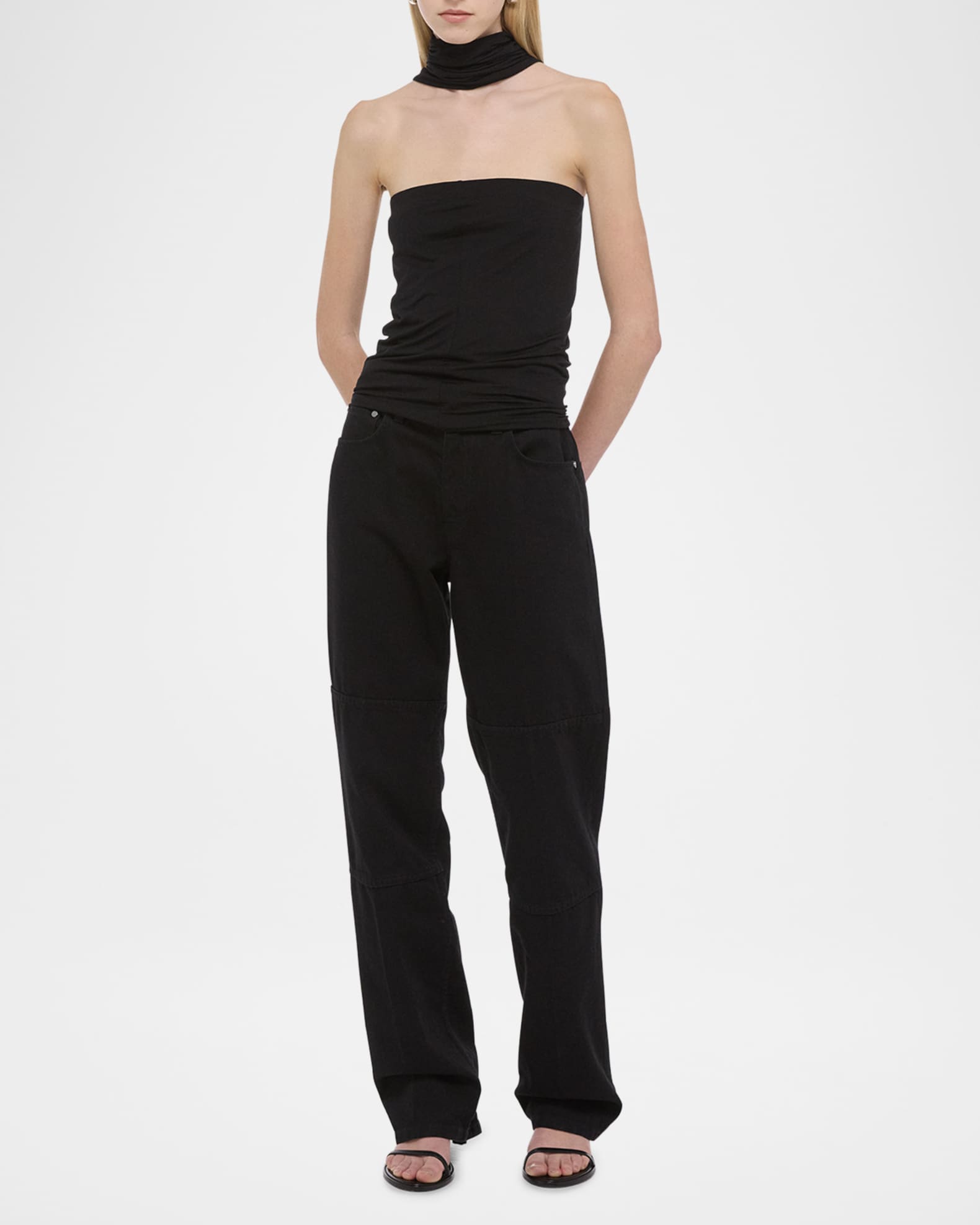 Cloud Jersey Asymmetric Sash Top  1
